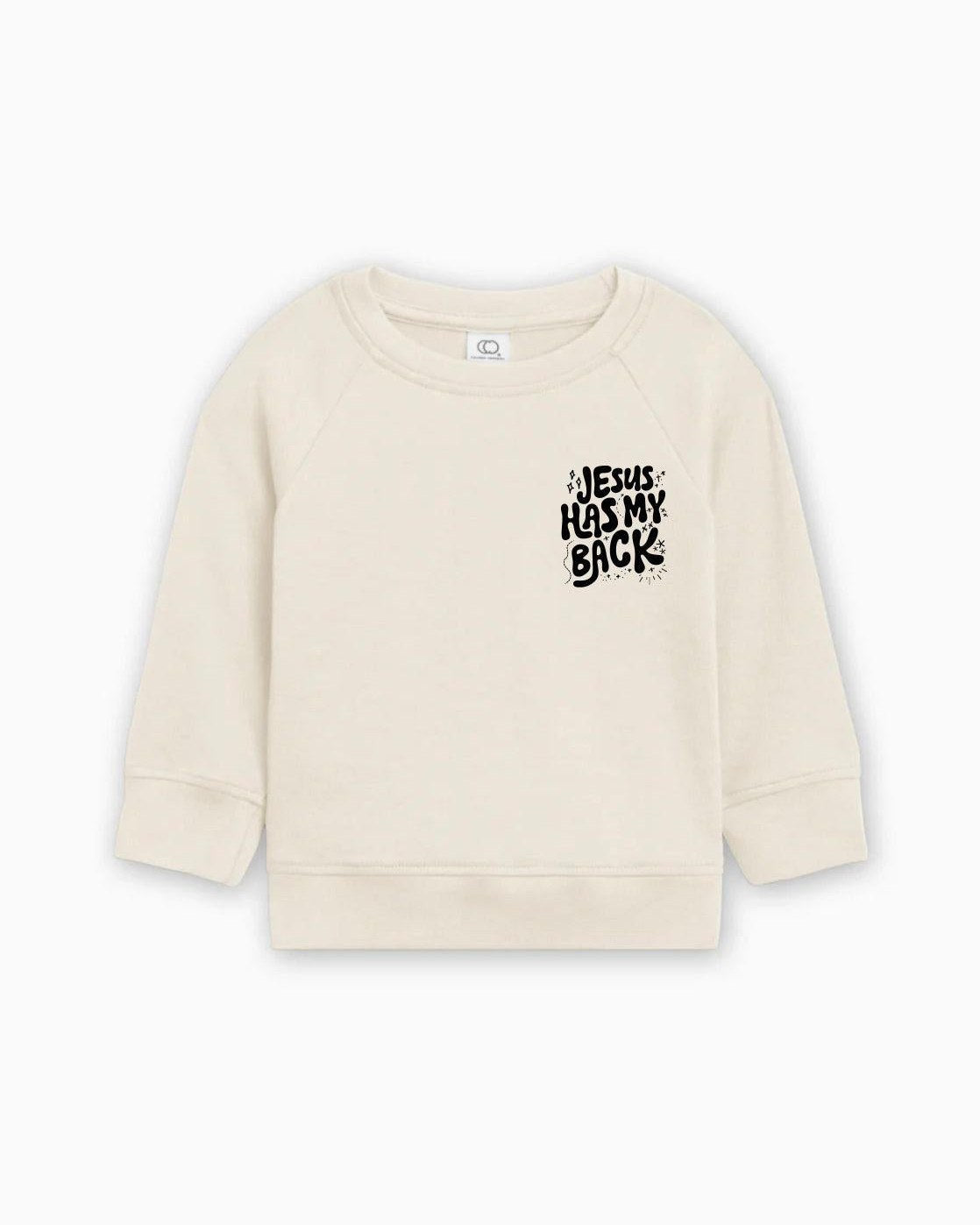 Jesus has my back Christian Organic Cotton Toddler Kids Pullover