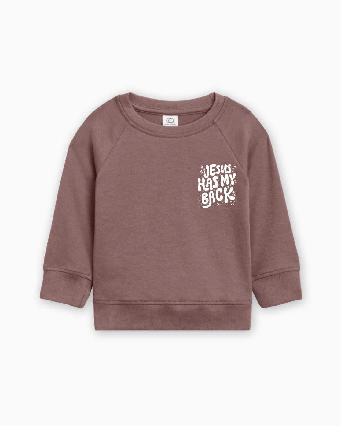 Jesus has my back Christian Organic Cotton Toddler Kids Pullover