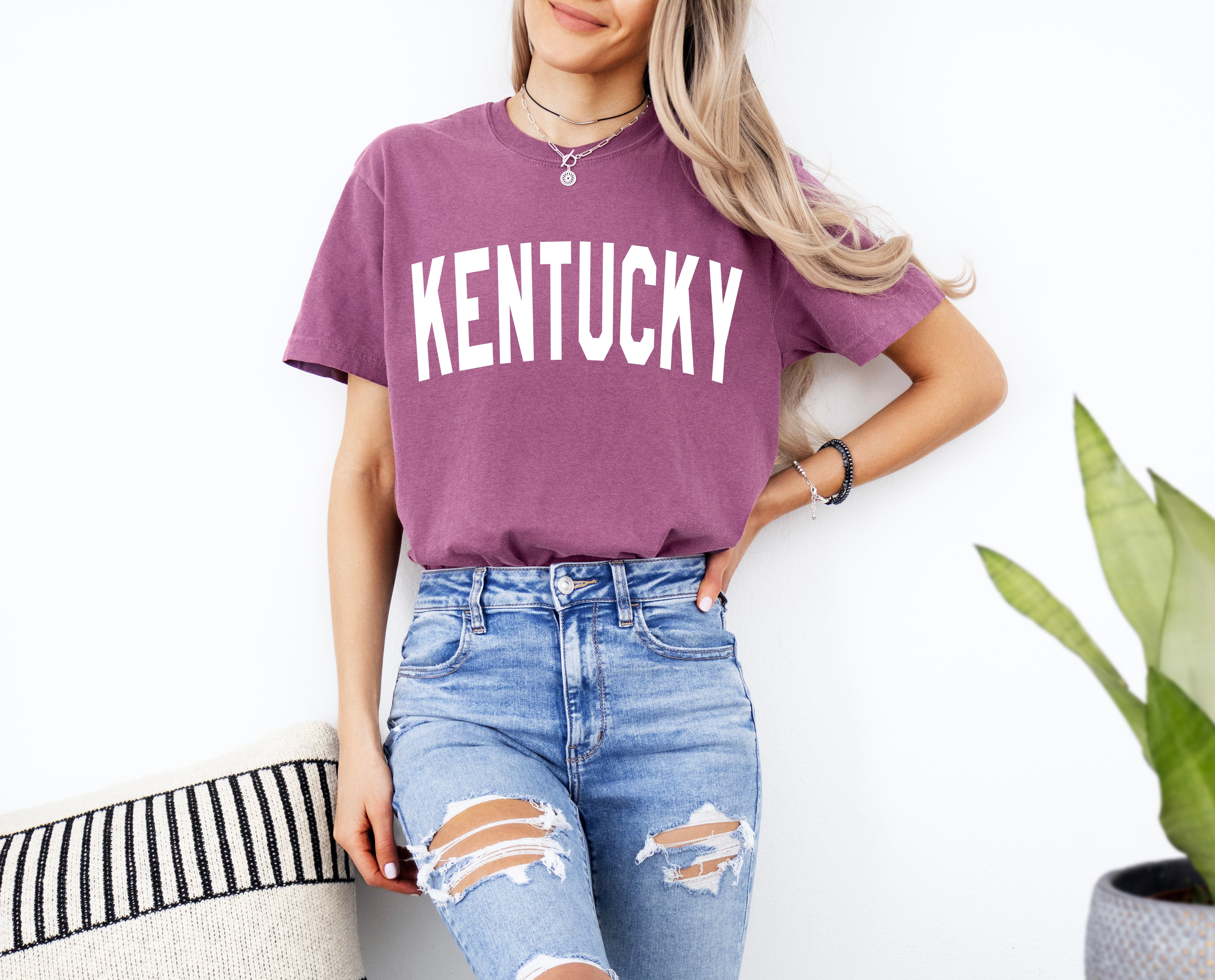 Kentucky State City Comfort Colors T Shirt (Condensed Font)