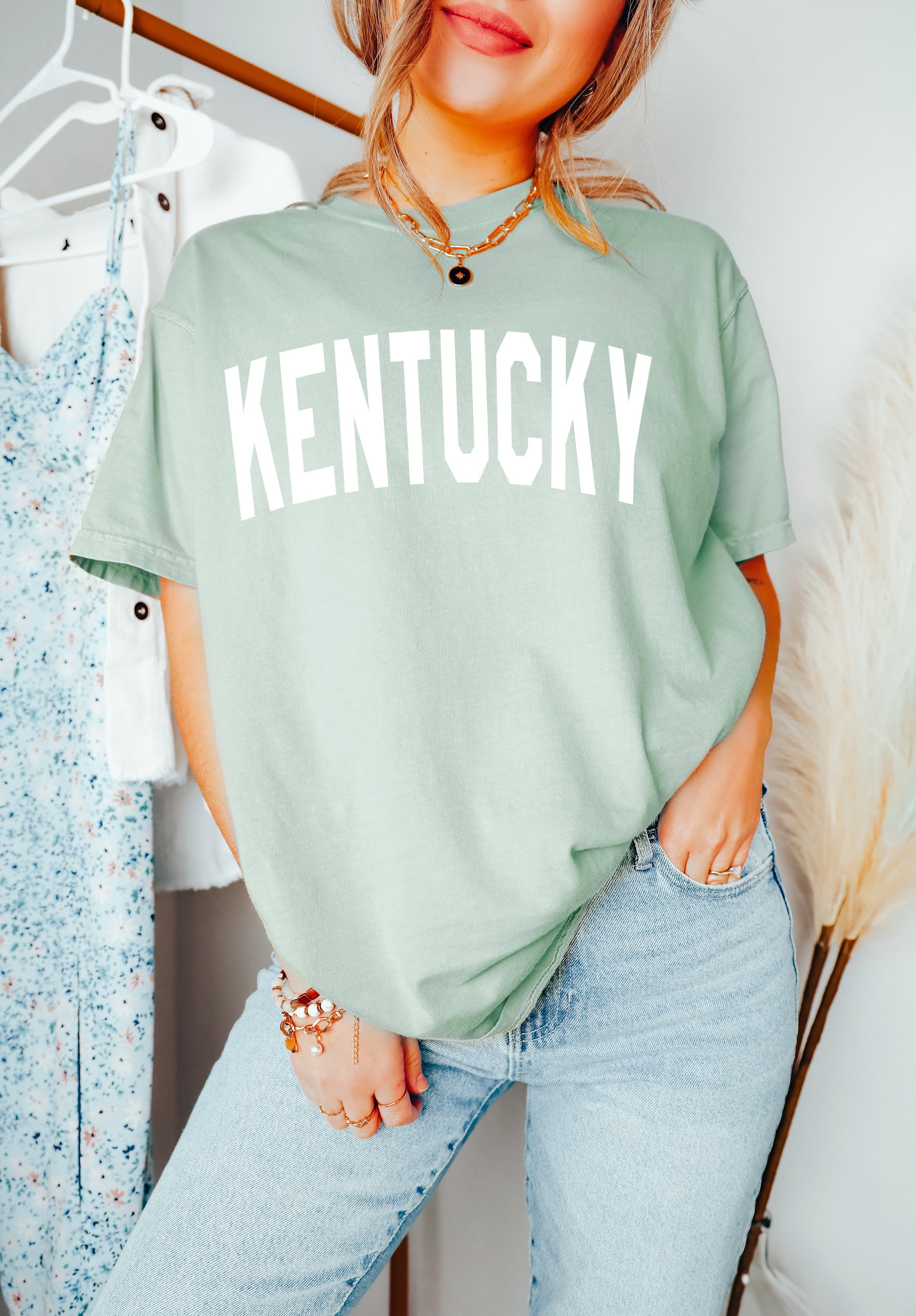 Kentucky State City Comfort Colors T Shirt (Condensed Font)