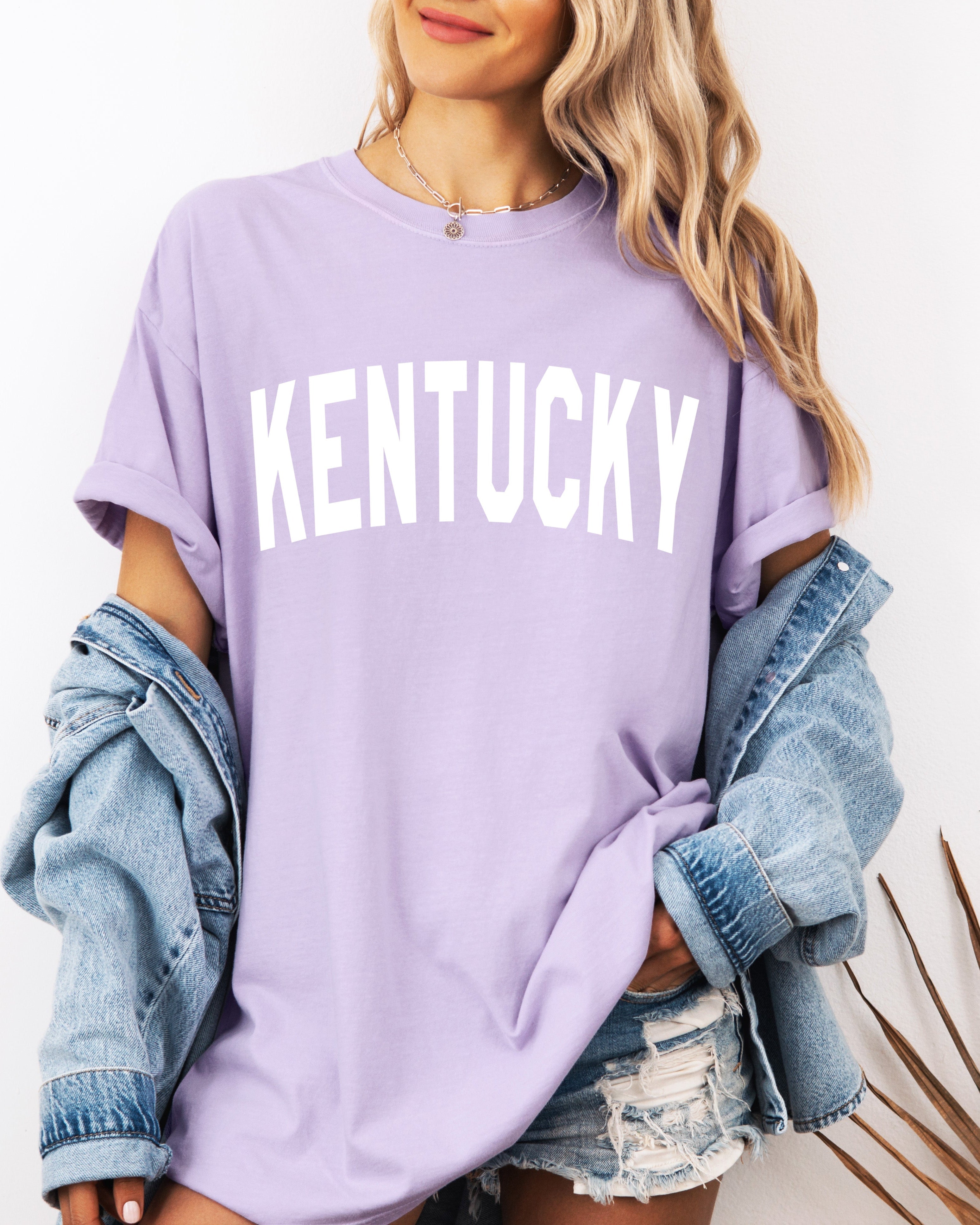 Kentucky State City Comfort Colors T Shirt (Condensed Font)