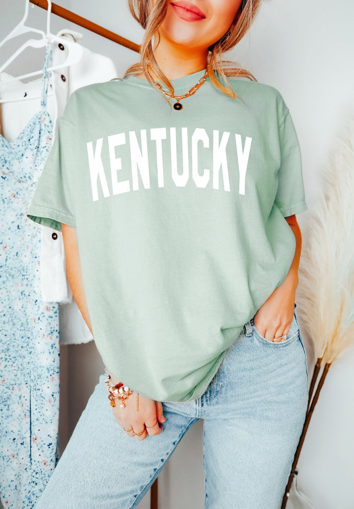 Kentucky State City Comfort Colors T Shirt (Condensed Font)