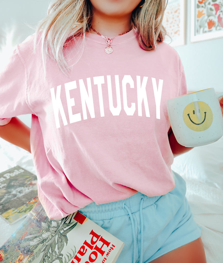 Kentucky State City Comfort Colors T Shirt (Condensed Font)