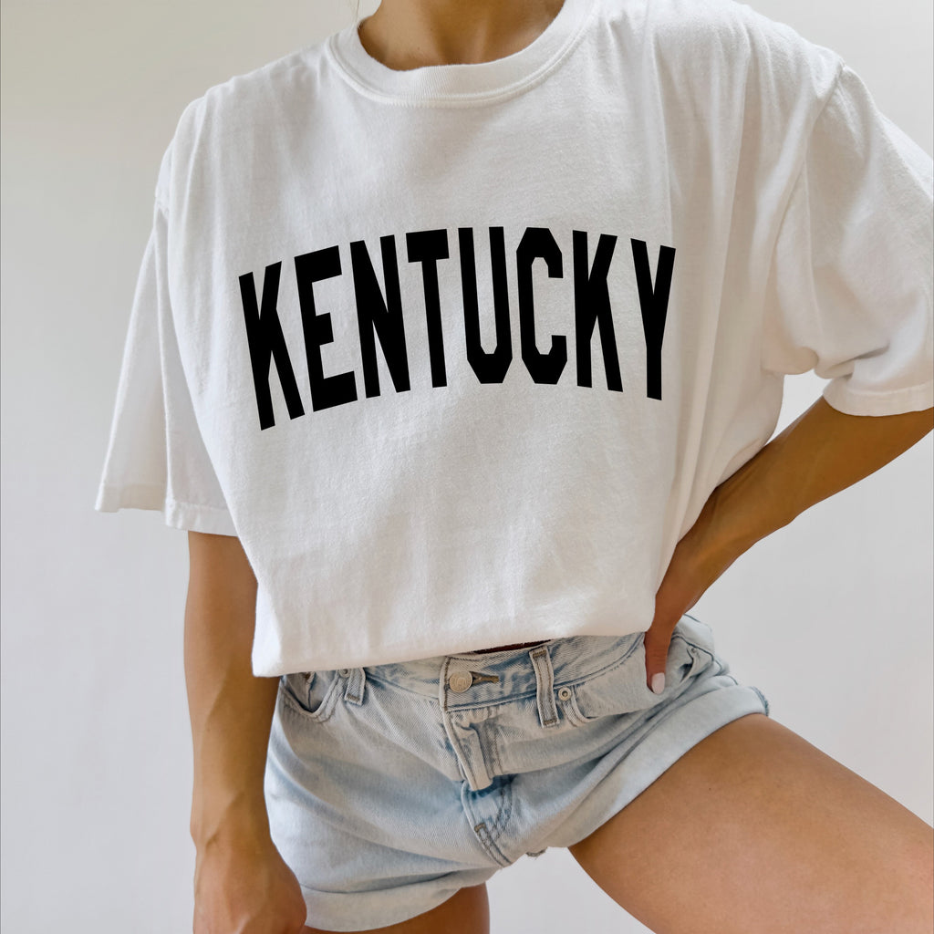 Kentucky State City Comfort Colors T Shirt (Condensed Font)