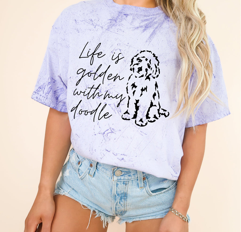 Life Is Golden With My Doodle Comfort Colors T Shirt