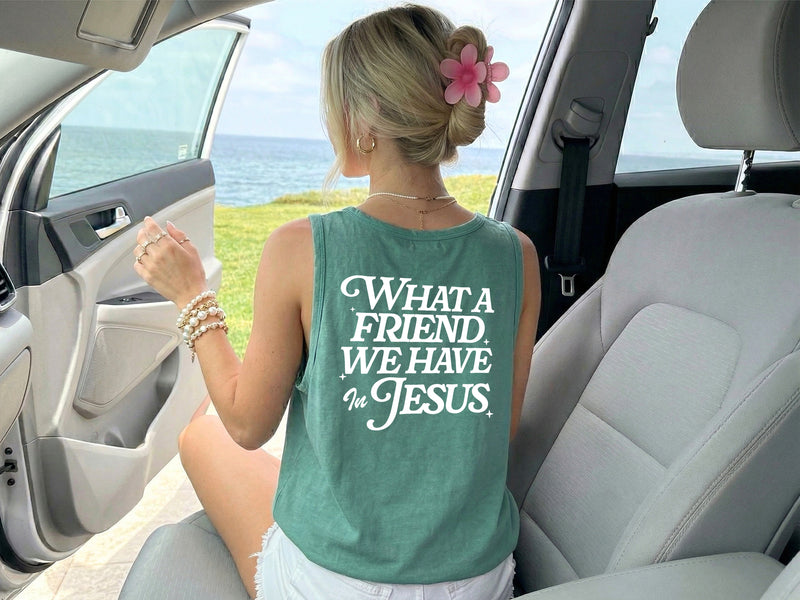 What a friend we have in Jesus Psalm Christian Comfort Colors Tank Top Faith Bible Jesus