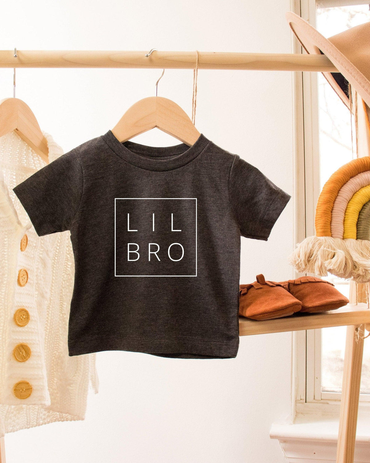 Lil bro Baby and Toddler Tshirt | Little Brother Pregnancy announcement sibling shirts (Square)