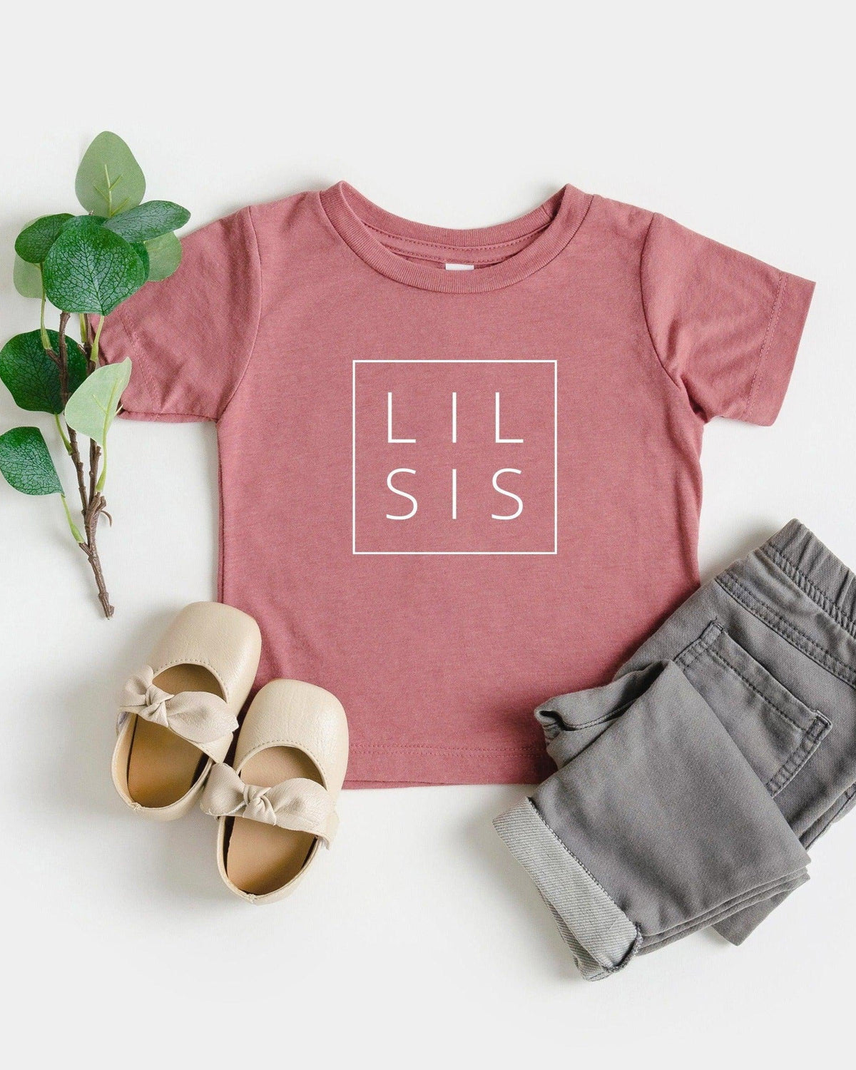 Lil sis Baby and Toddler Tshirt | Little Sister Pregnancy announcement sibling shirts (Square)
