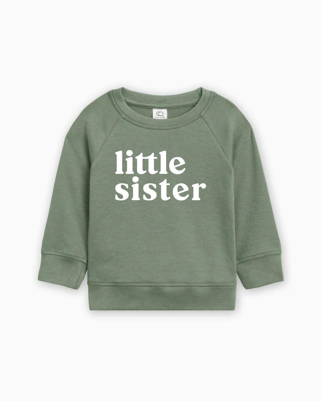 Little Sister Organic Cotton Baby Toddler Girl Pullover (Serif)