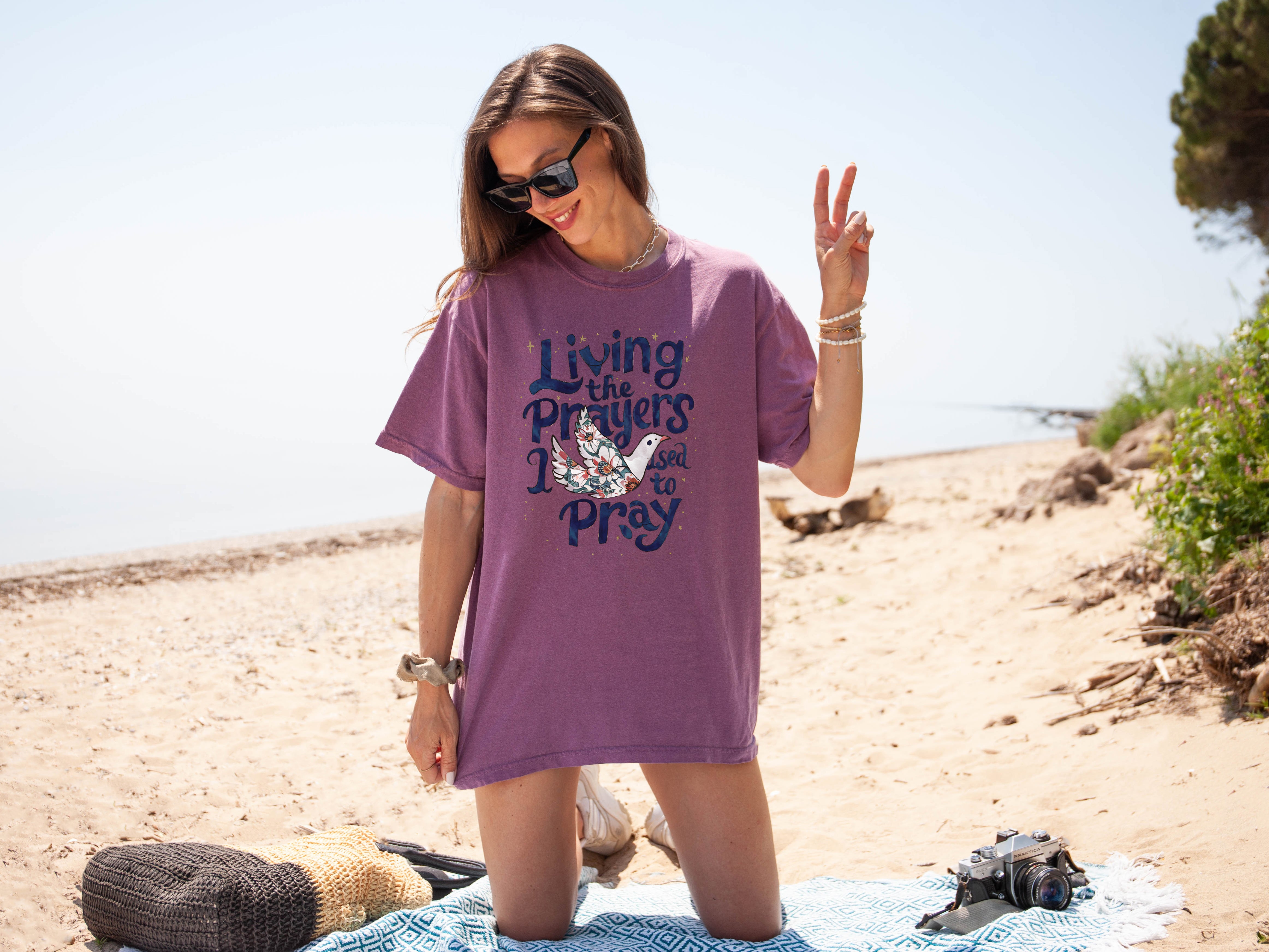 Living the prayer Christian Comfort Colors Garment Dyed T Shirt