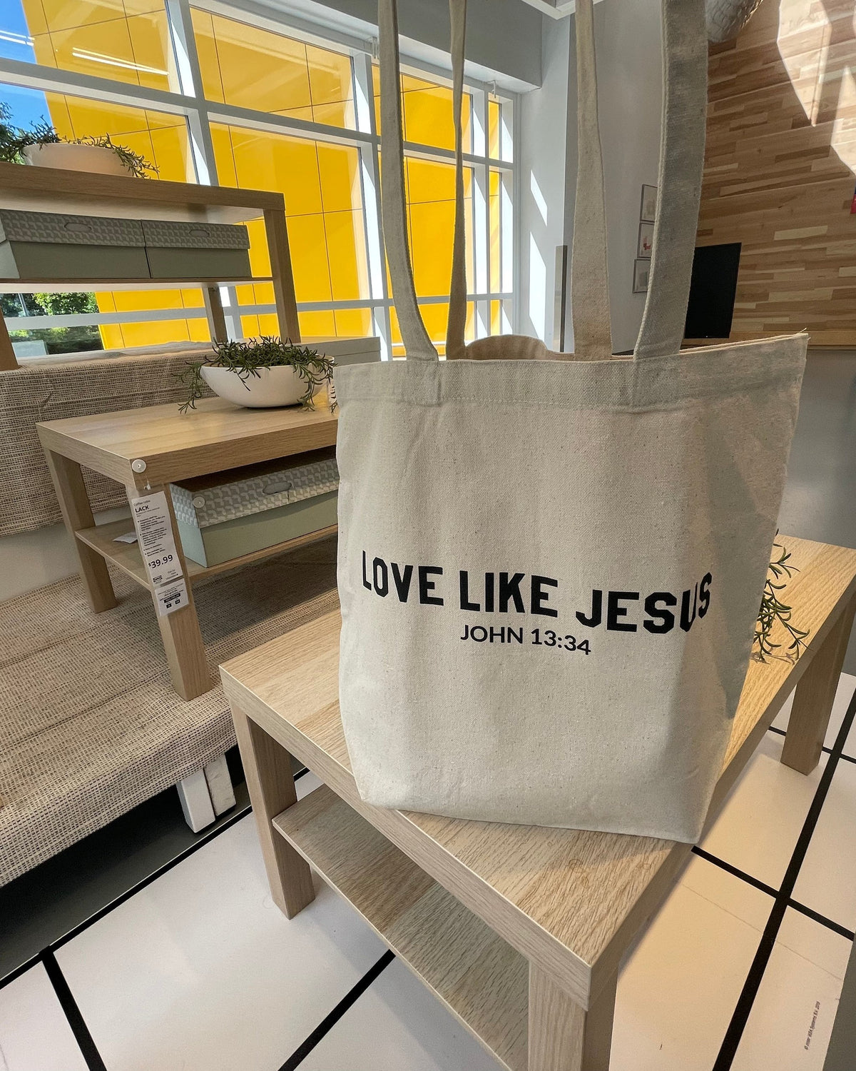 Love Like Jesus Christian Bible Canvas Tote Bag | Grocery Bag | Christian Canvas Tote Bag Gift