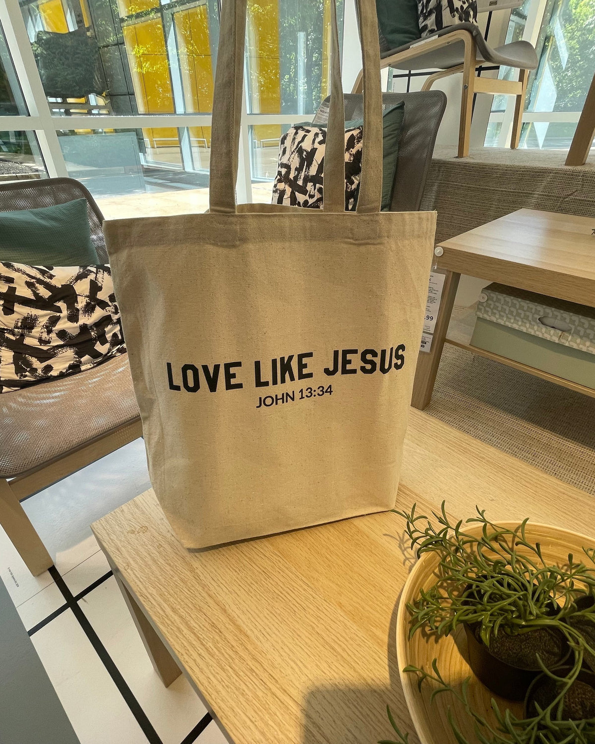 Love Like Jesus Christian Bible Canvas Tote Bag | Grocery Bag | Christian Canvas Tote Bag Gift