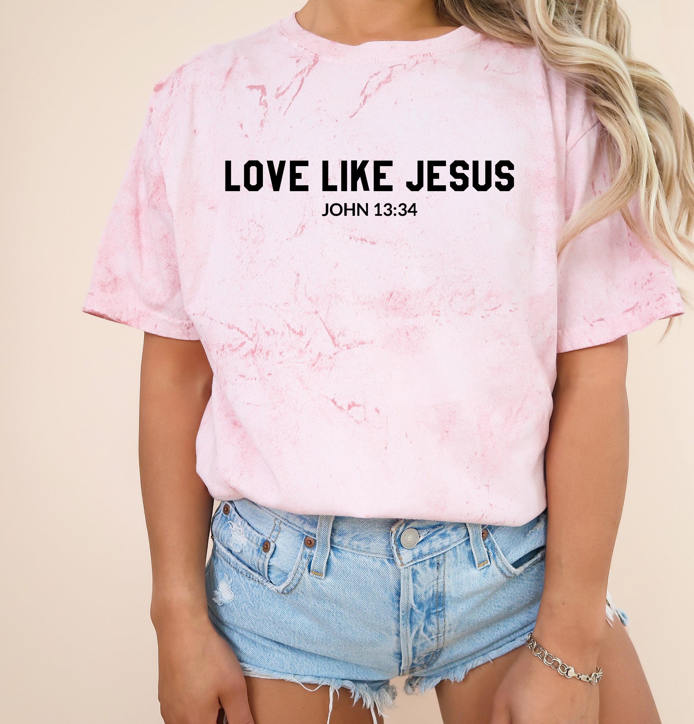 Love Like Jesus Garment Dyed Christian T Shirt
