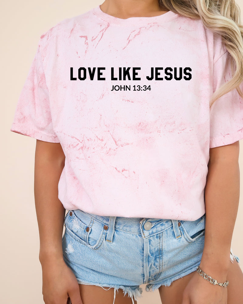 Love Like Jesus Garment Dyed Christian T Shirt