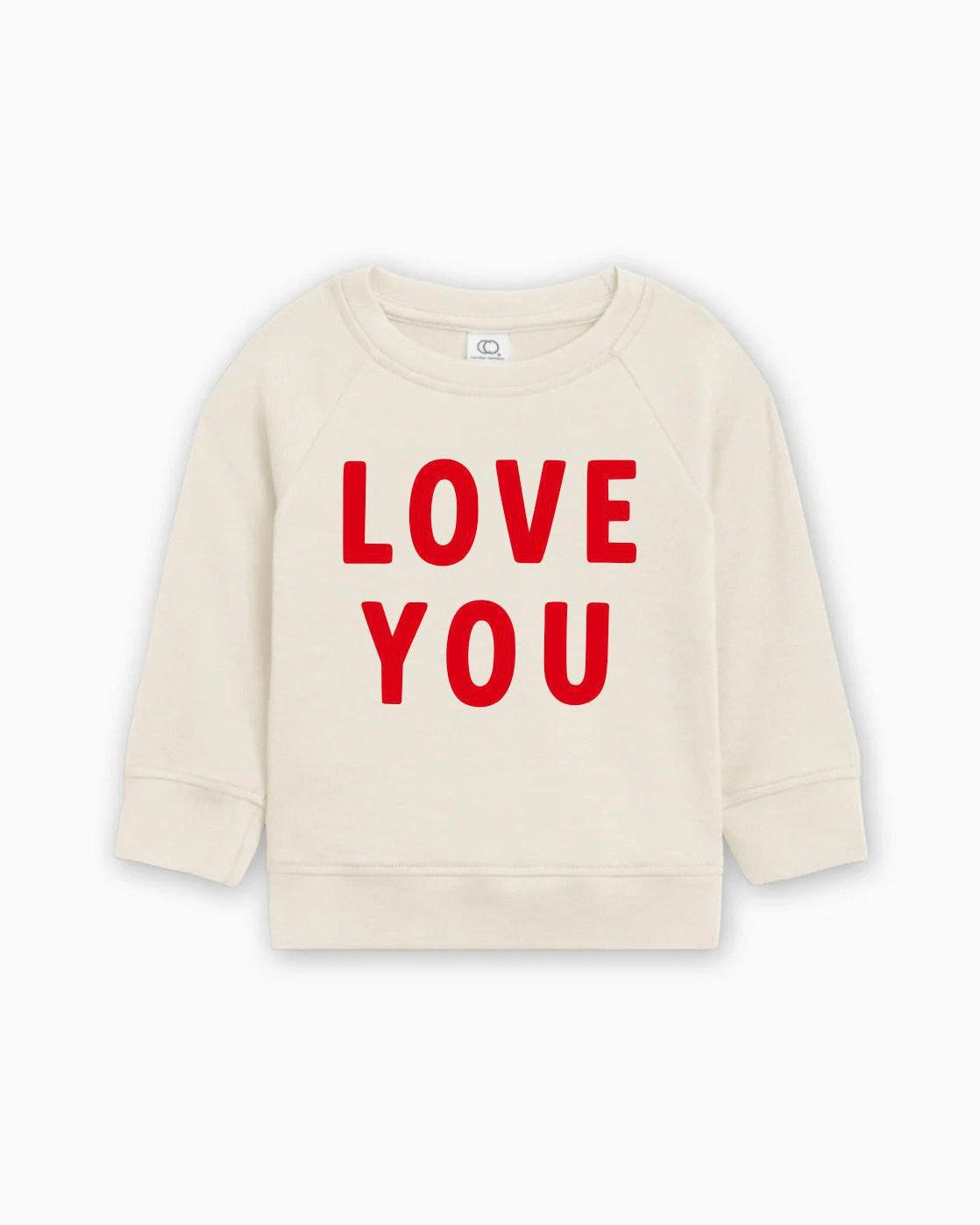 Love You Organic Cotton Baby Toddler Valentine Day Pullover