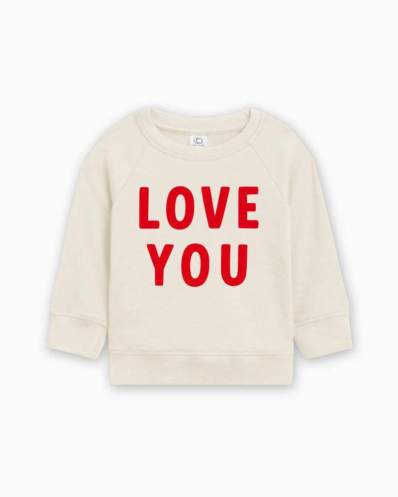 Love You Organic Cotton Baby Toddler Valentine Day Pullover