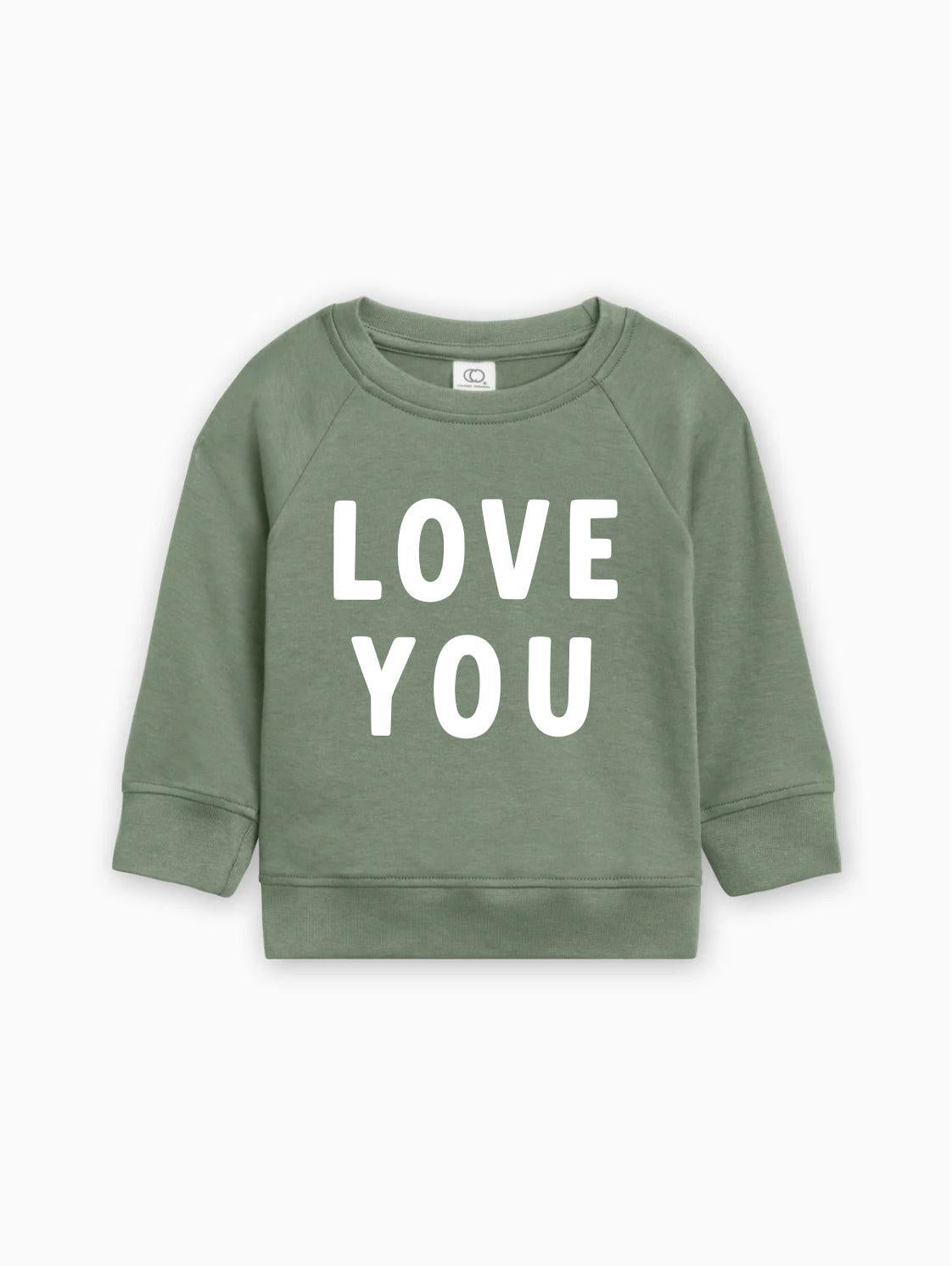 Love You Organic Cotton Baby Toddler Valentine Day Pullover