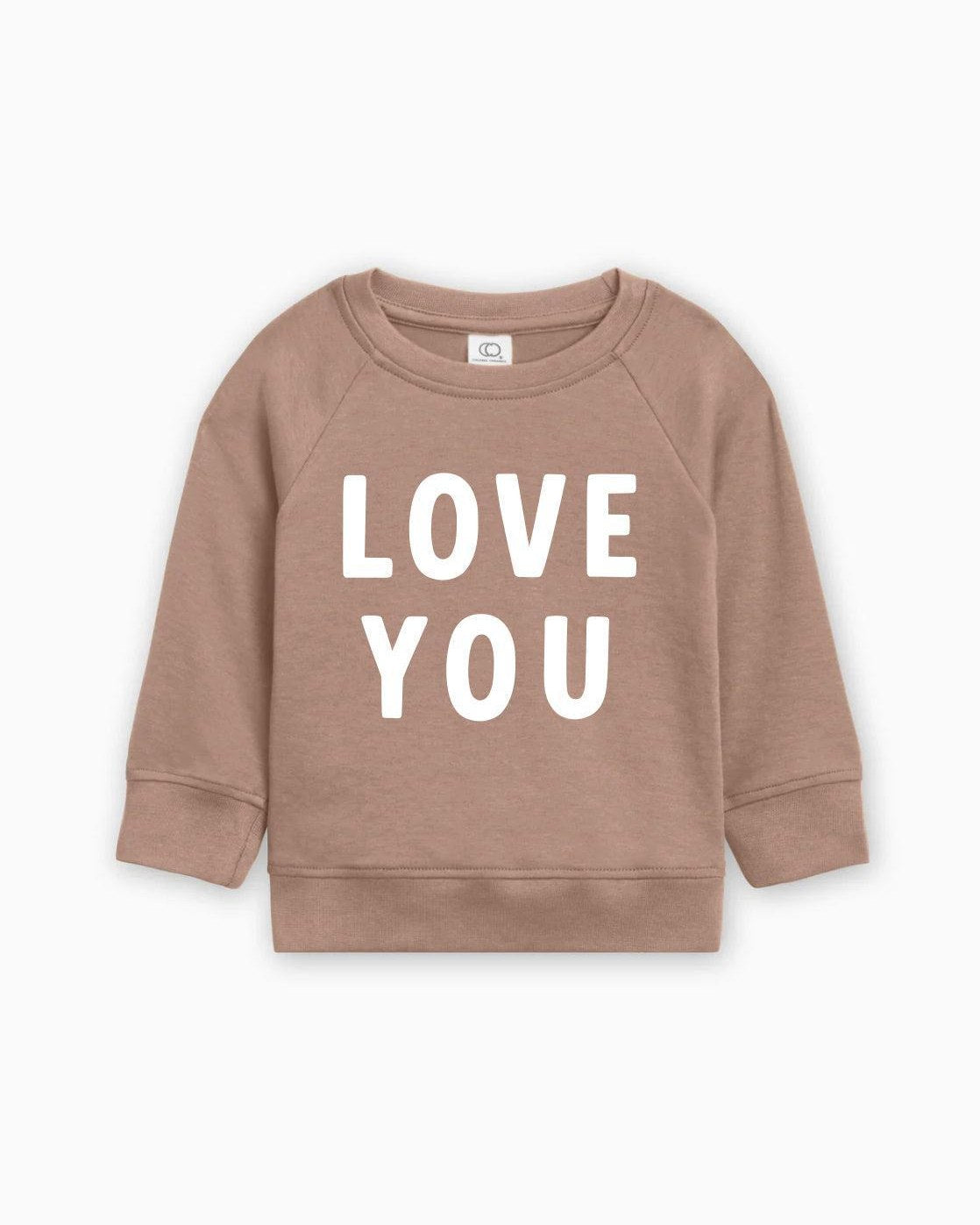 Love You Organic Cotton Baby Toddler Valentine Day Pullover