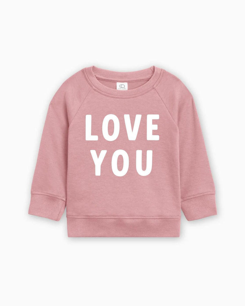 Love You Organic Cotton Baby Toddler Valentine Day Pullover