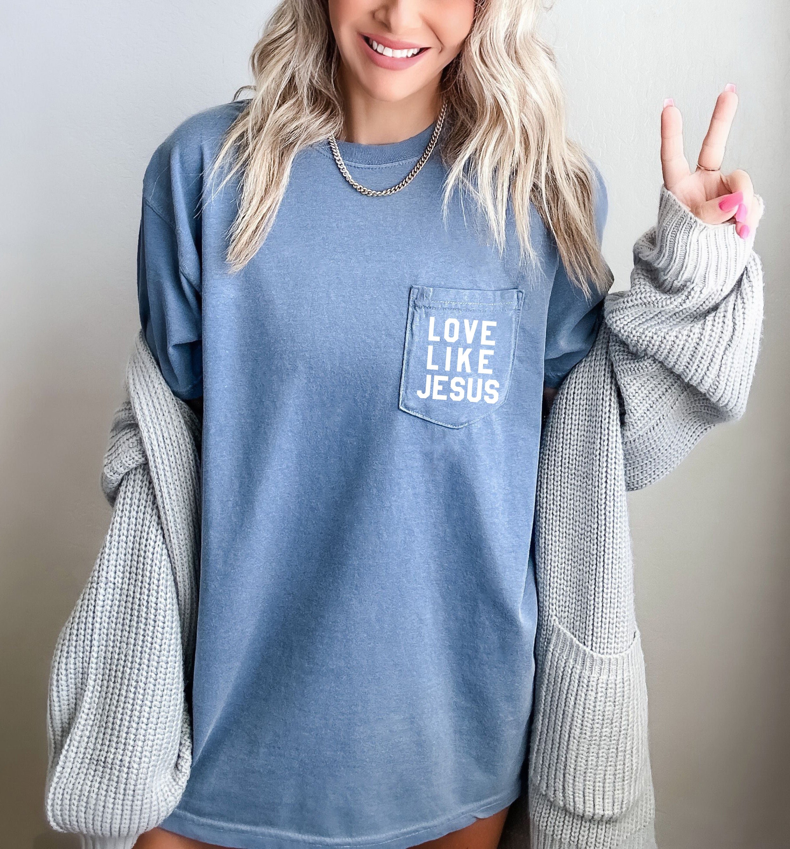 Love like Jesus Comfort Colors Pocket T Shirt | Pro life, Christian shirt