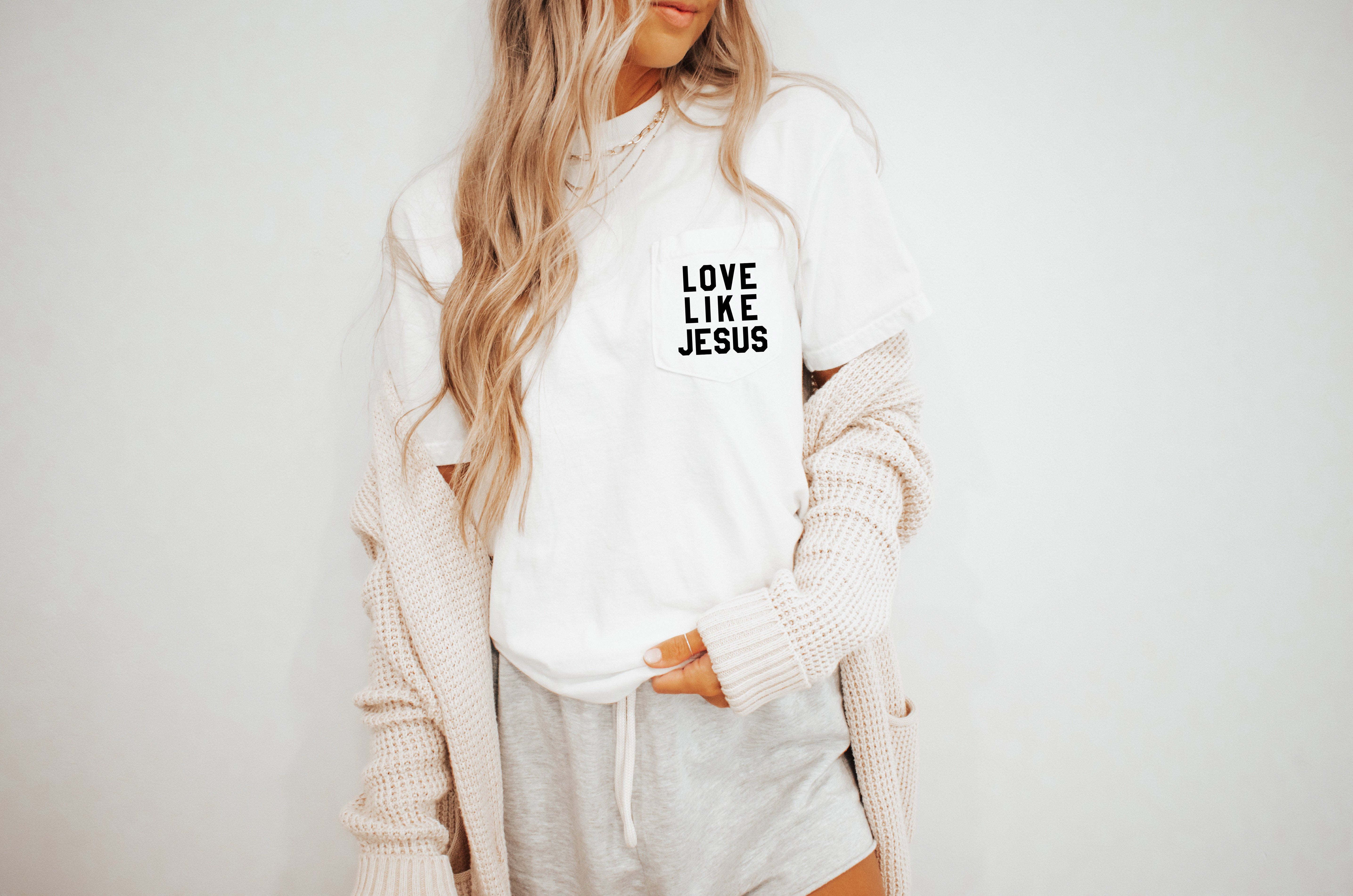 Love like Jesus Comfort Colors Pocket T Shirt | Pro life, Christian shirt