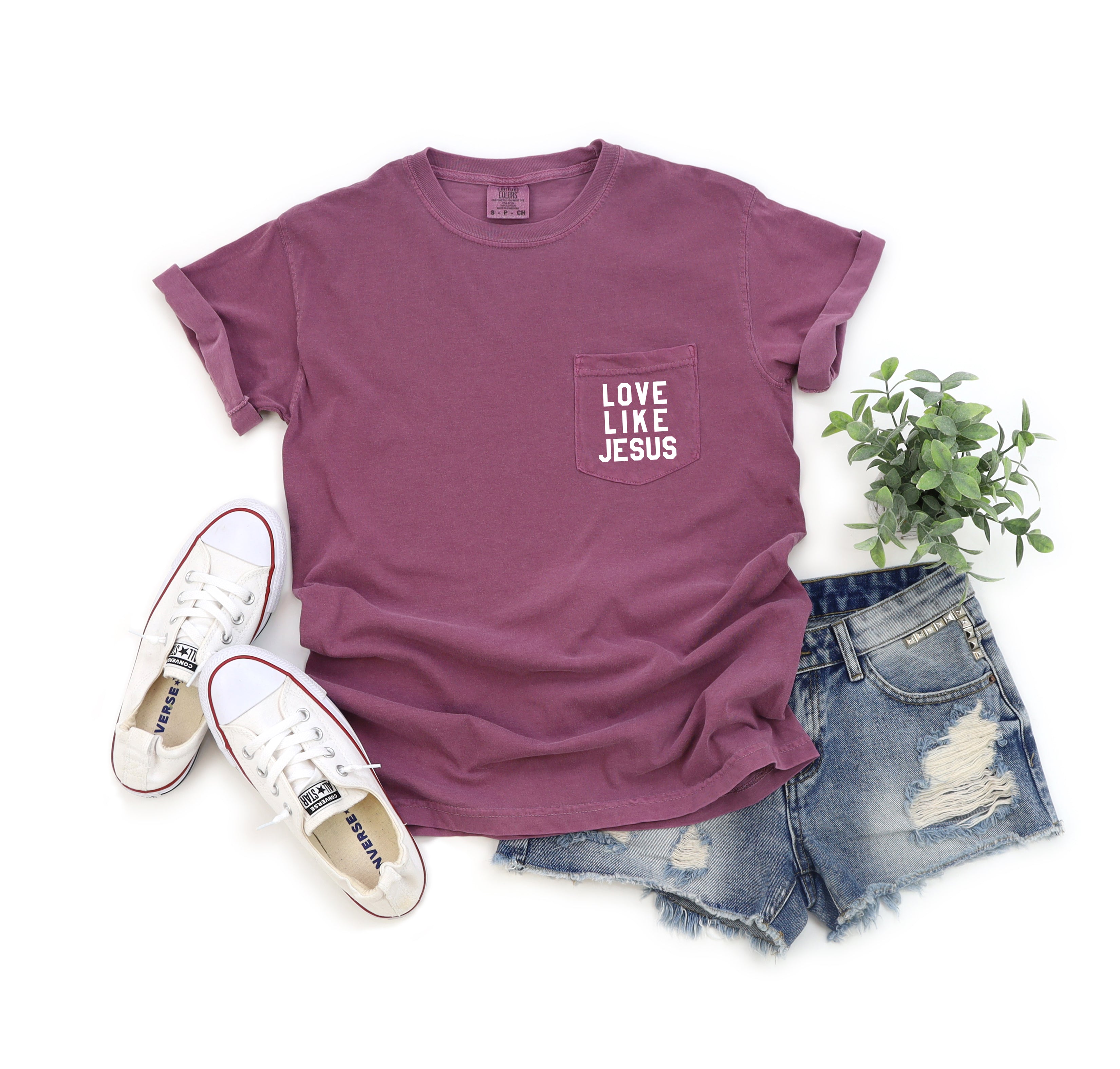 Love like Jesus Comfort Colors Pocket T Shirt | Pro life, Christian shirt