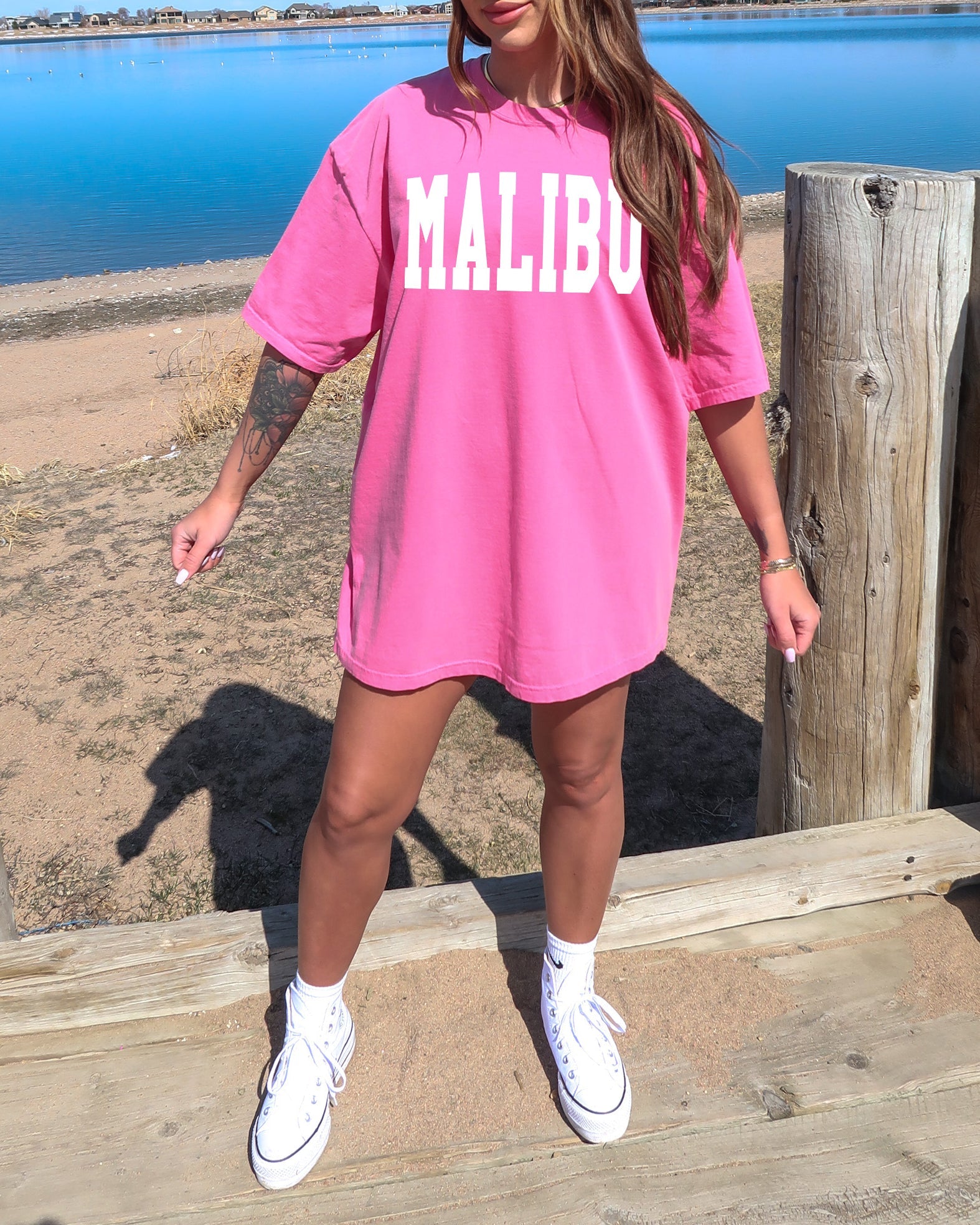 Malibu California State City Comfort Colors T Shirt (Condensed Font)
