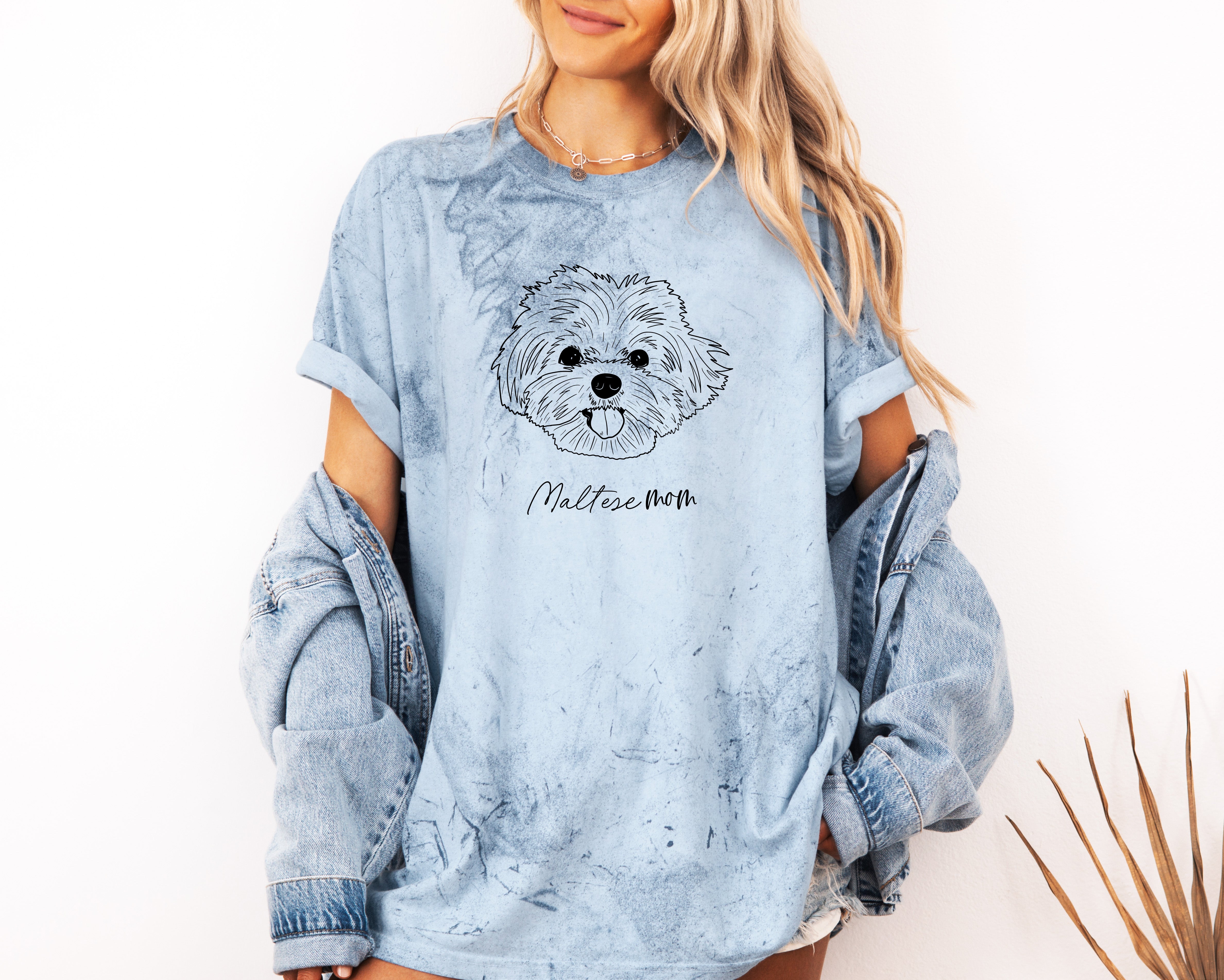 Maltese Dog Mom Comfort Colors T Shirt (center)