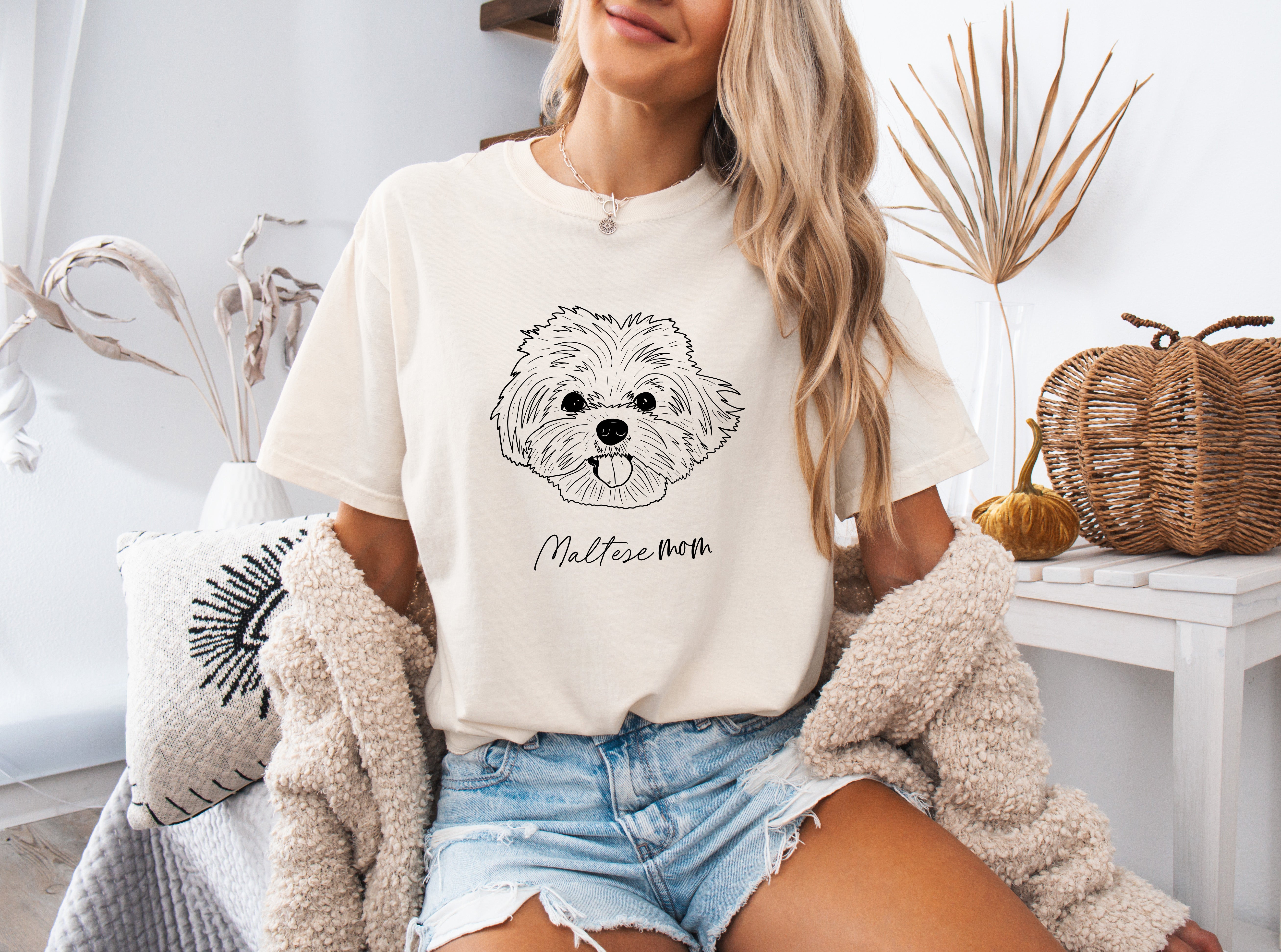 Maltese Dog Mom Comfort Colors T Shirt (center)