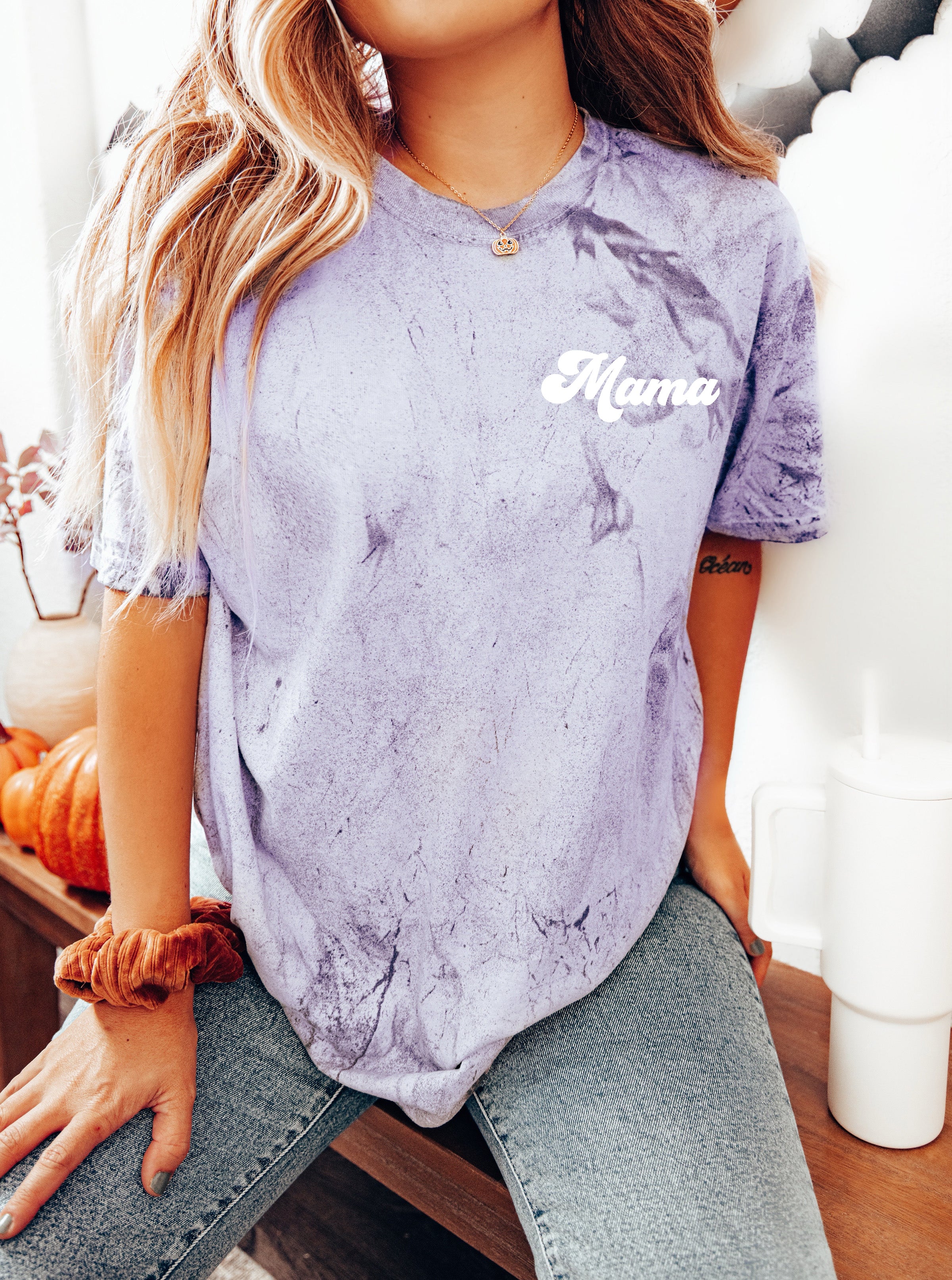 Mama Comfort Colors Graphic Tees (Groovy Left Chest)