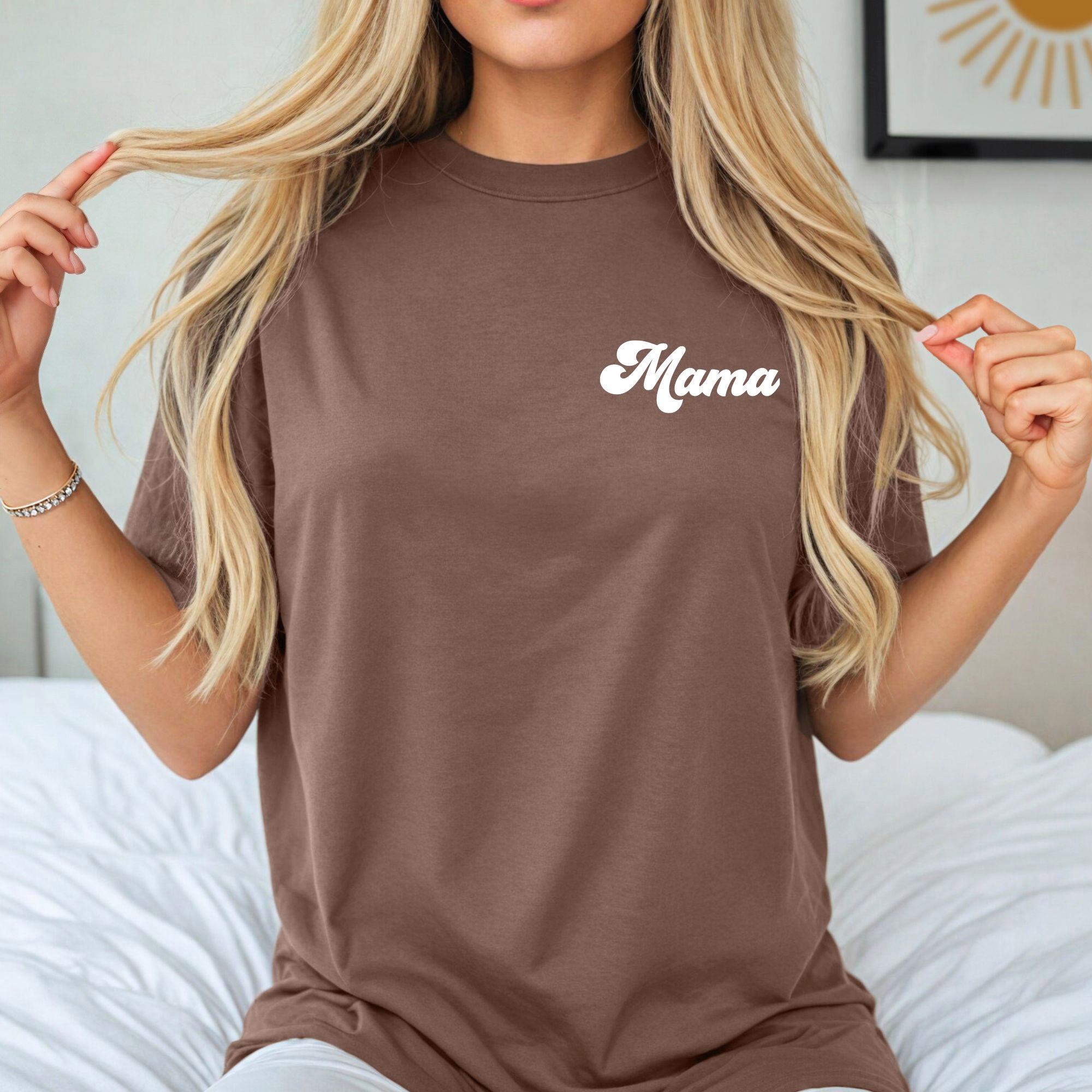 Mama Comfort Colors Graphic Tee (Groovy Left Chest) - Free