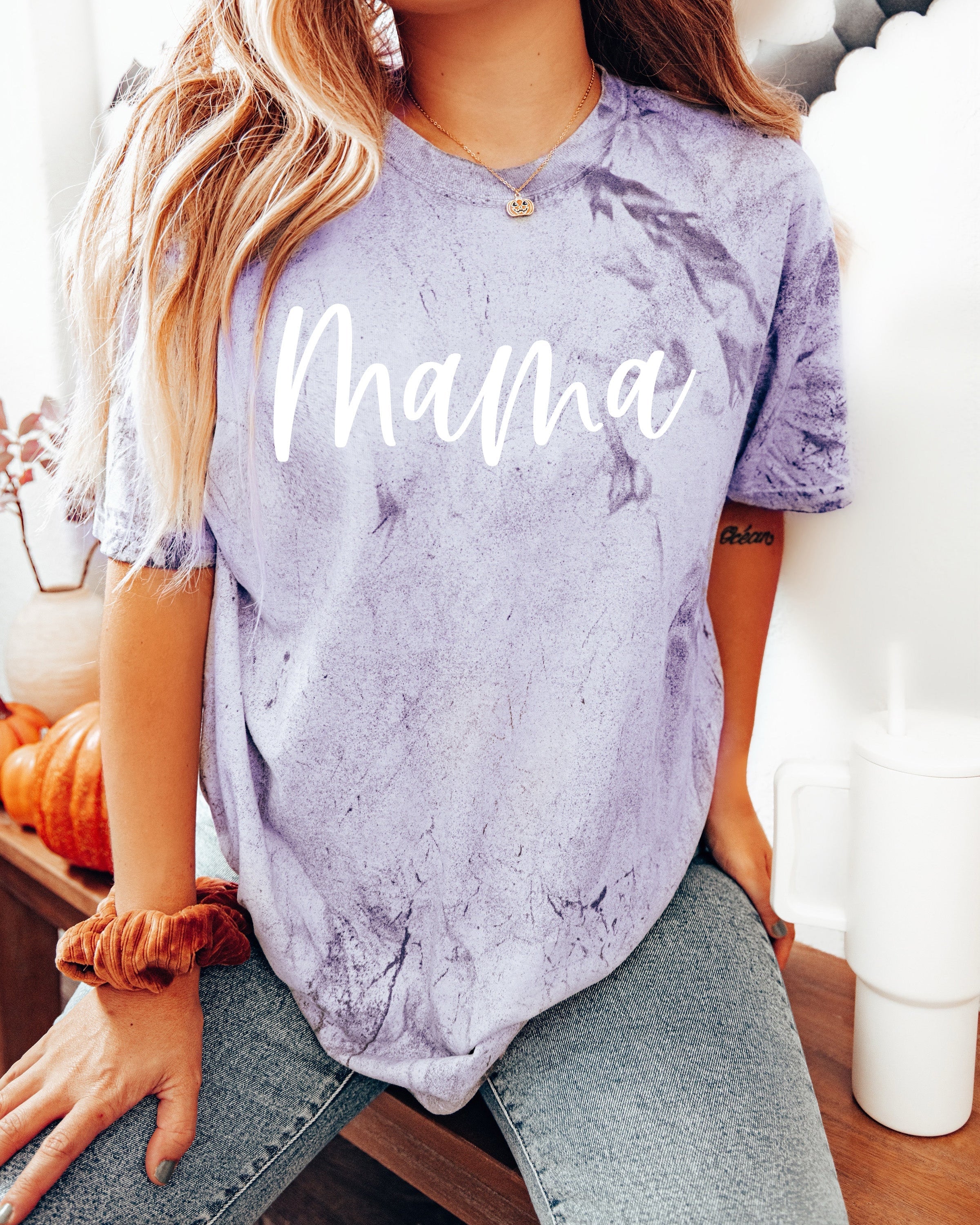 Mama Comfort Colors T Shirt (Cursive 3 Font)