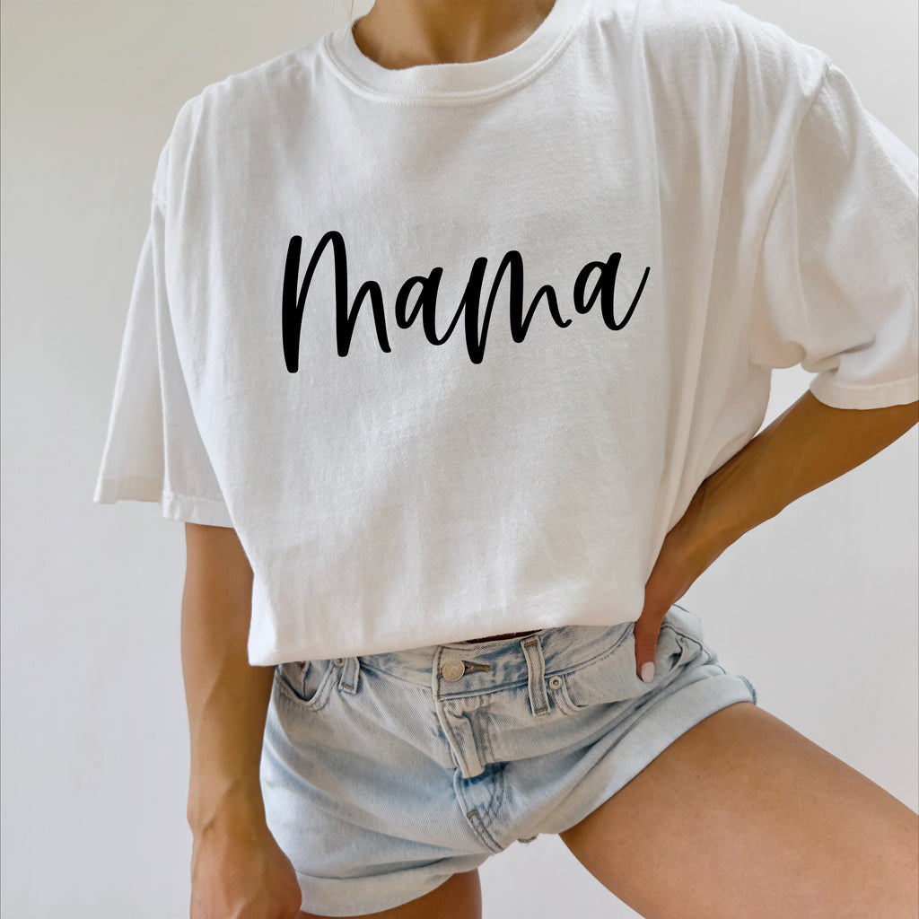 Mama Comfort Colors T Shirt (Cursive 3 Font)