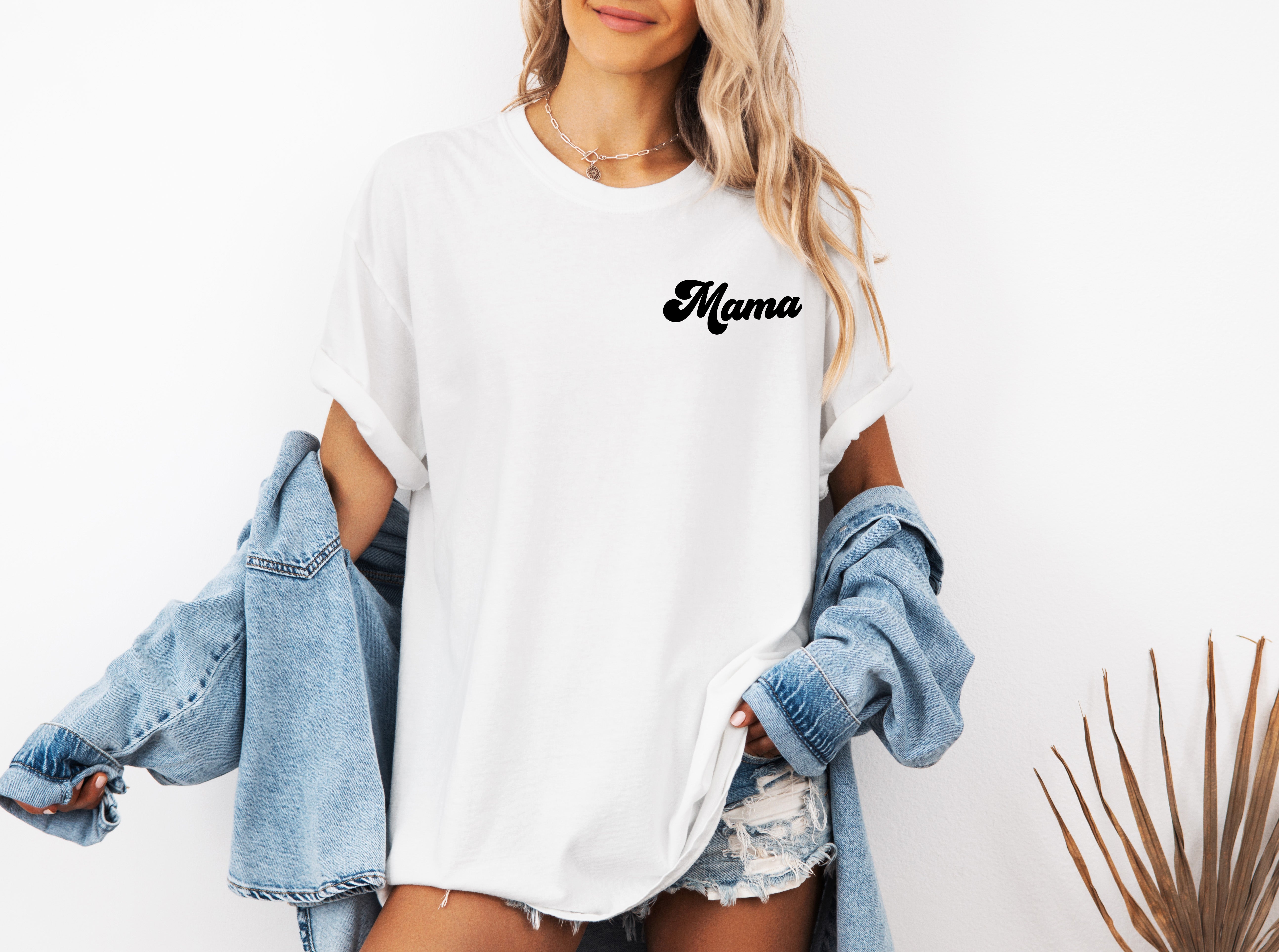 Mama Comfort Colors T Shirt (Groovy Left Chest)