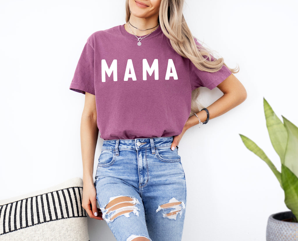 Mama Comfort Colors T Shirt (Round Font)