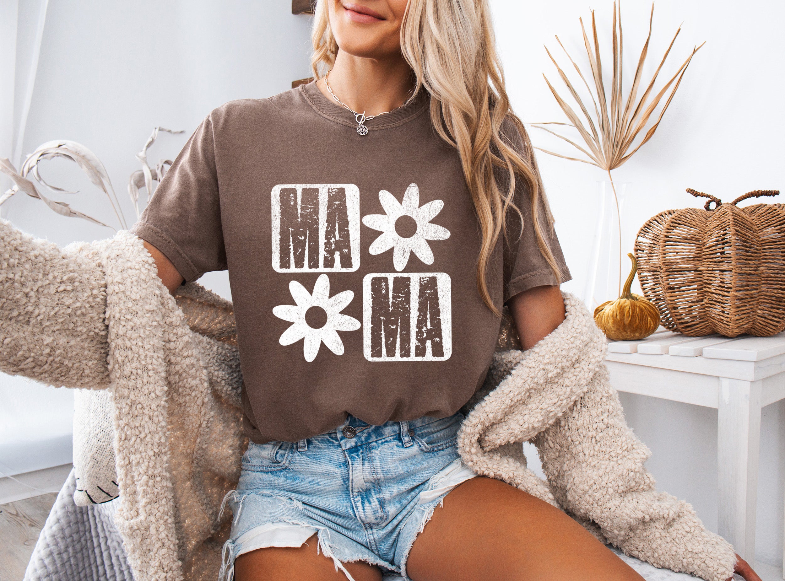 Mama Flower Comfort Colors T Shirt