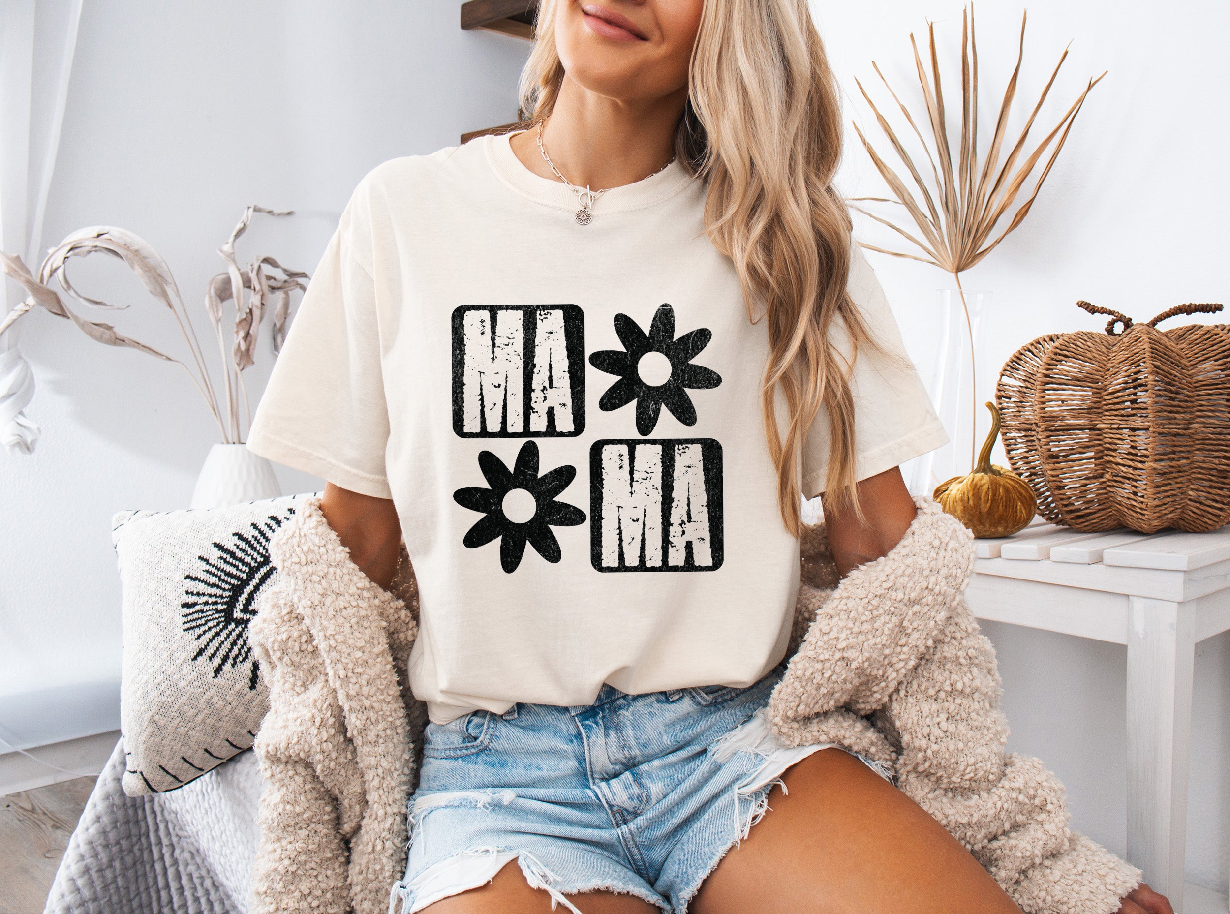 Mama Flower Comfort Colors T Shirt