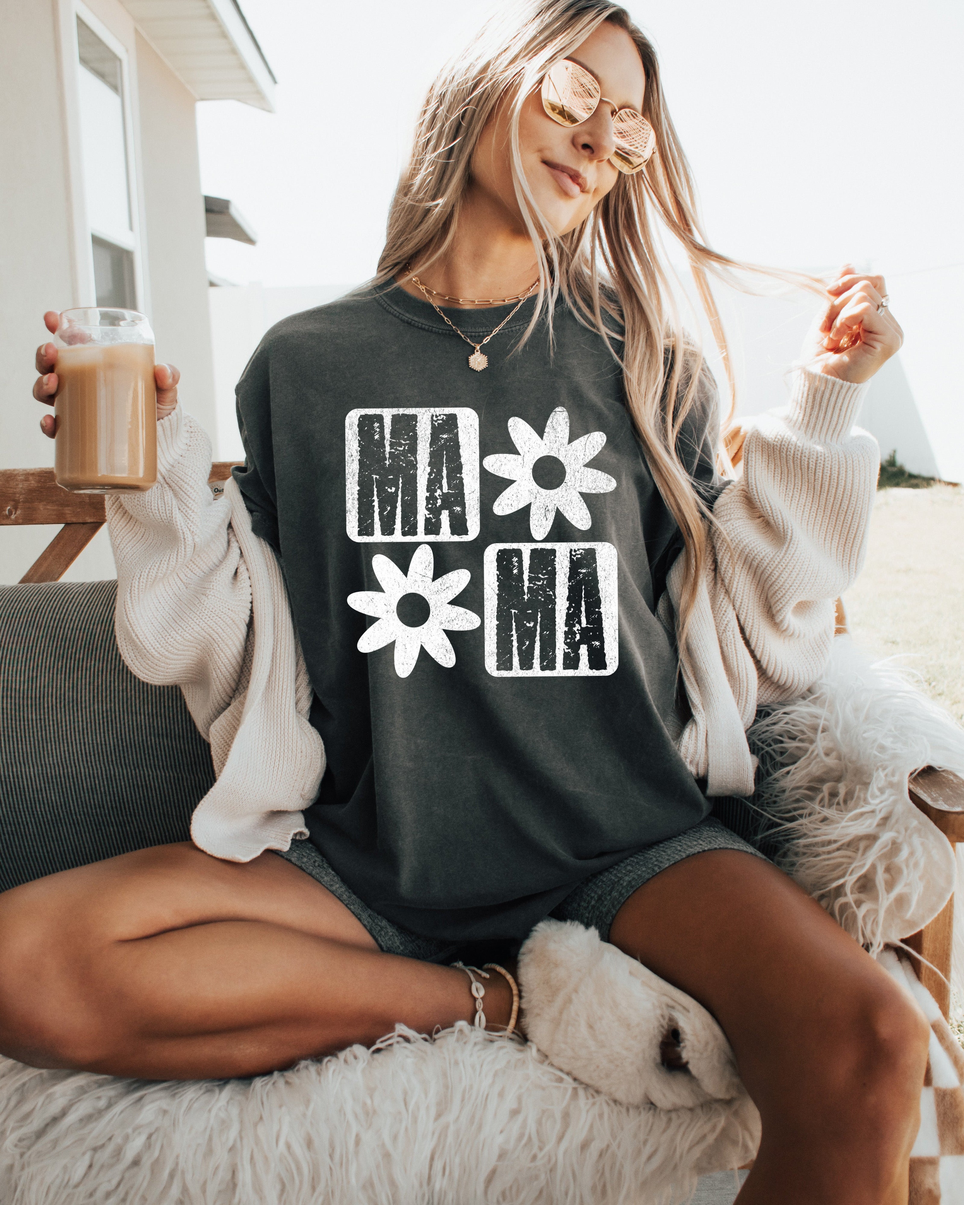 Mama Flower Comfort Colors T Shirt