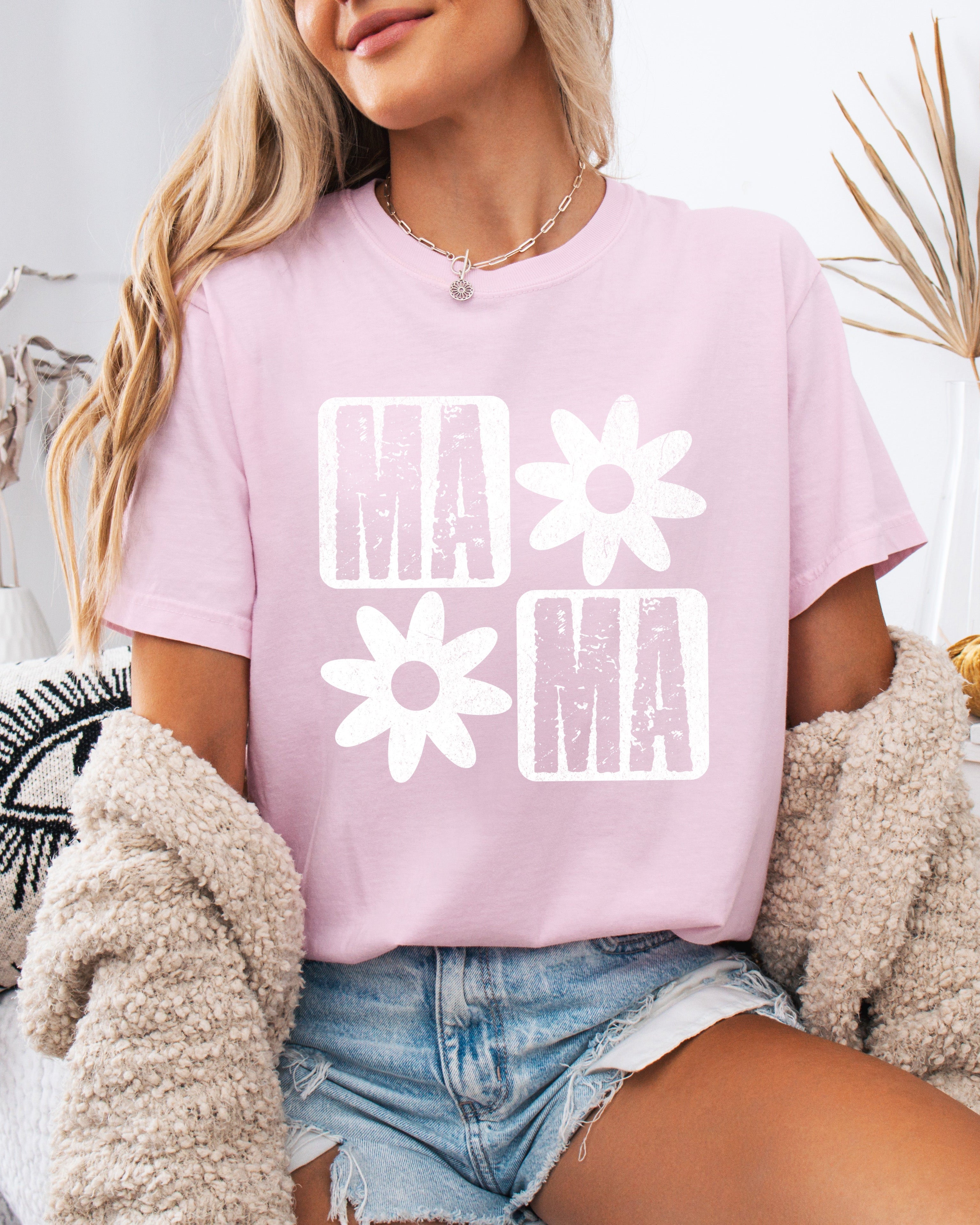 Mama Flower Comfort Colors T Shirt