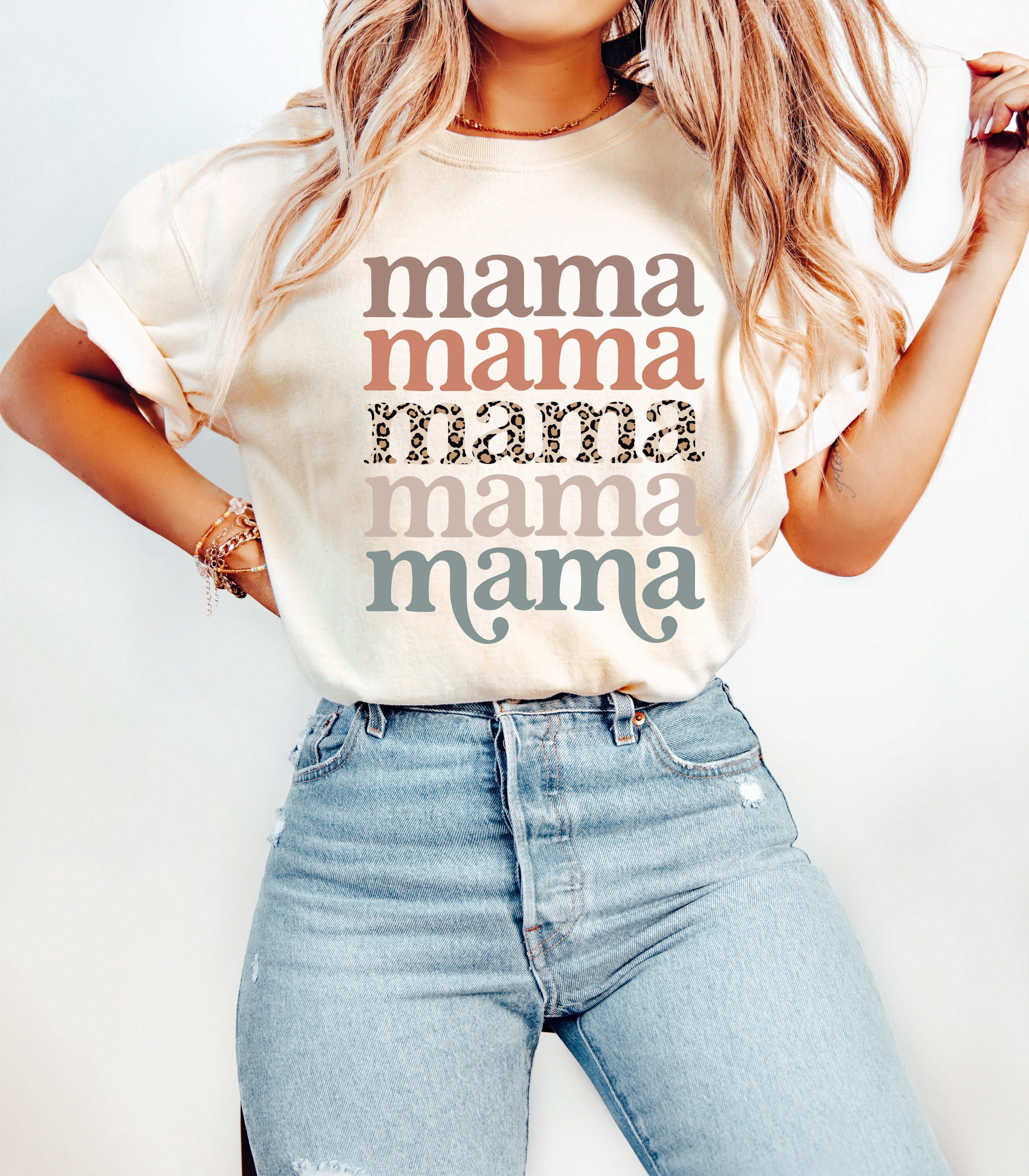 Mama Leopard Comfort Colors Graphic Tees