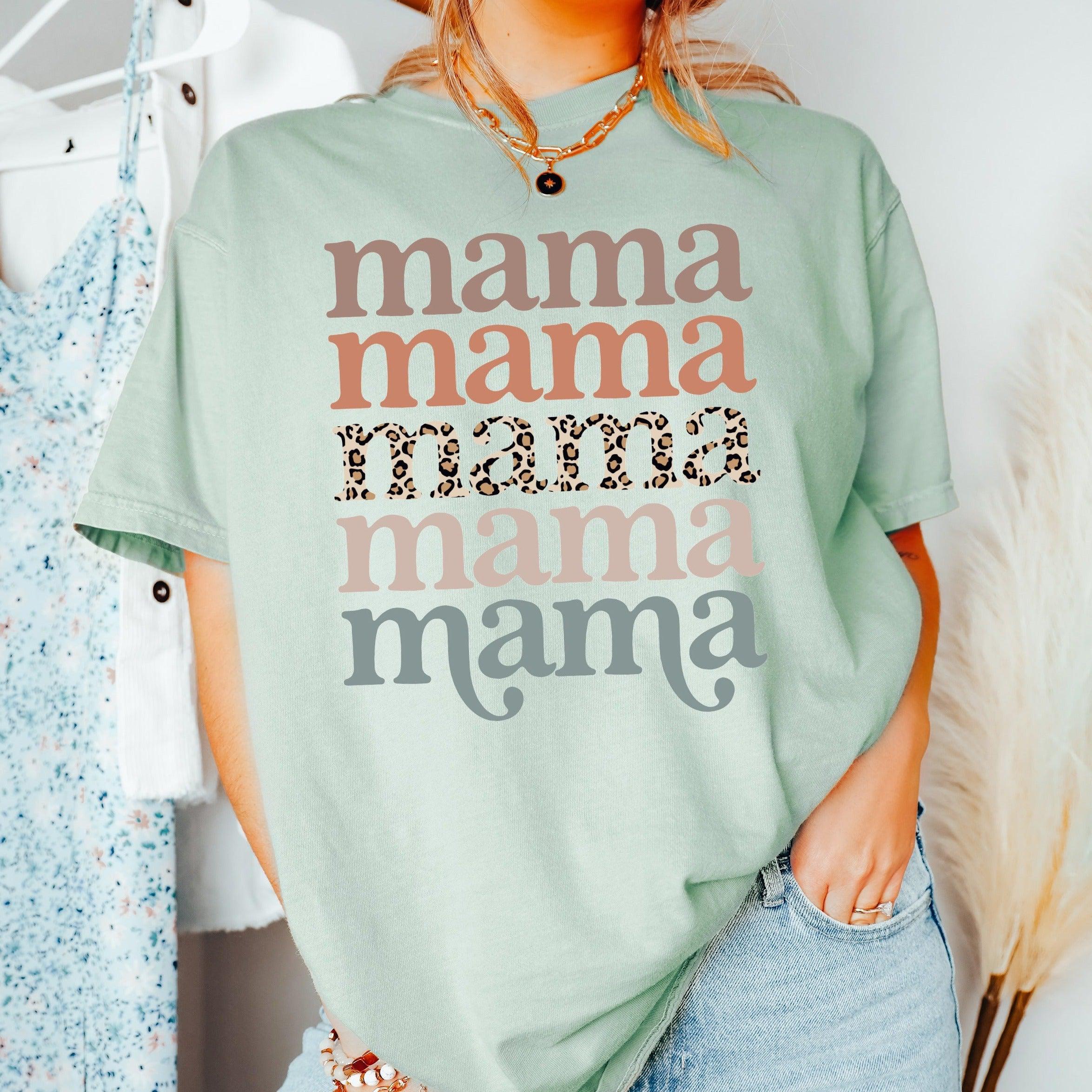 Mama Leopard Comfort Colors T Shirt