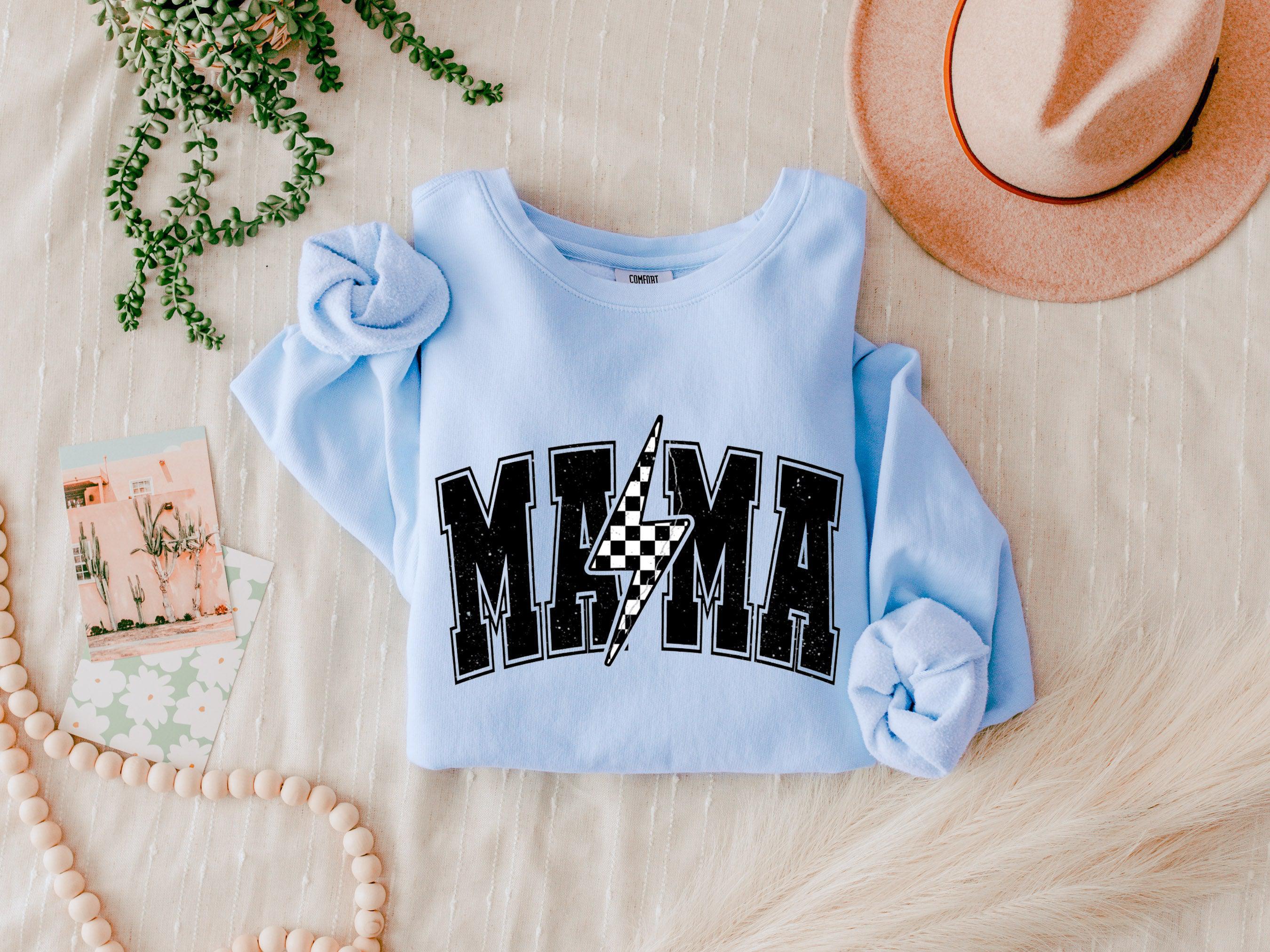 Mama Lightning Garment Dyed Comfort Colors Sweatshirt (Condensed)