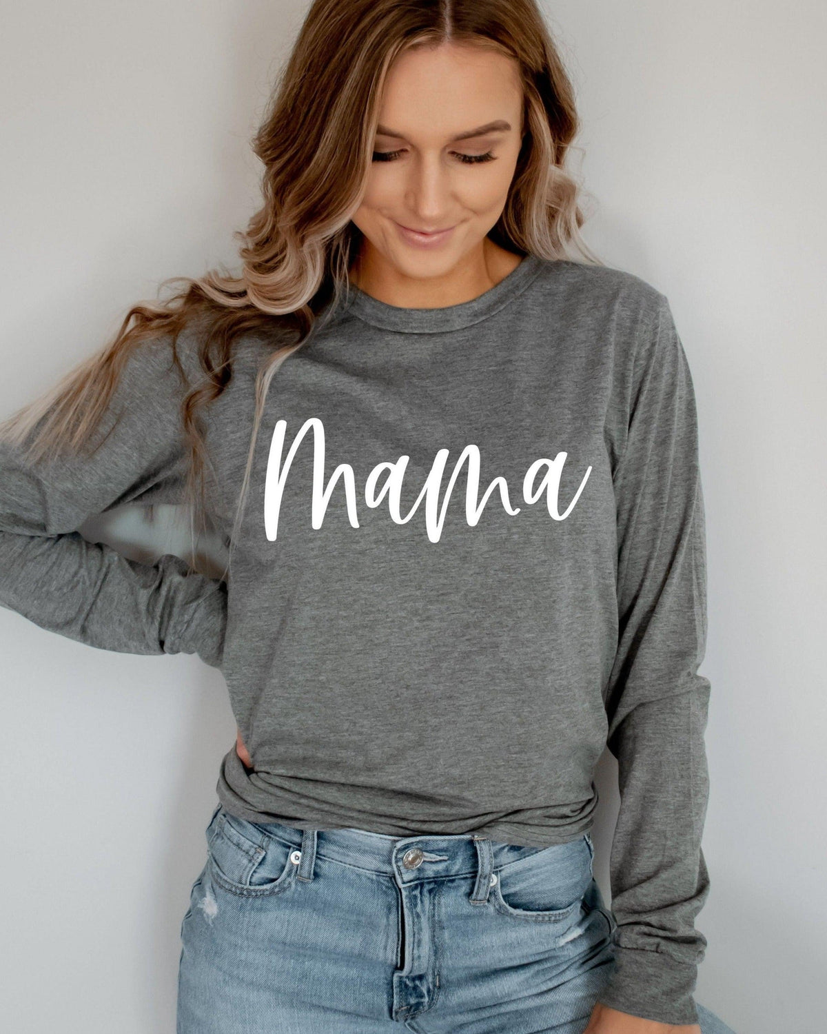 Mama Long Sleeve Tshirt (Cursive 2)