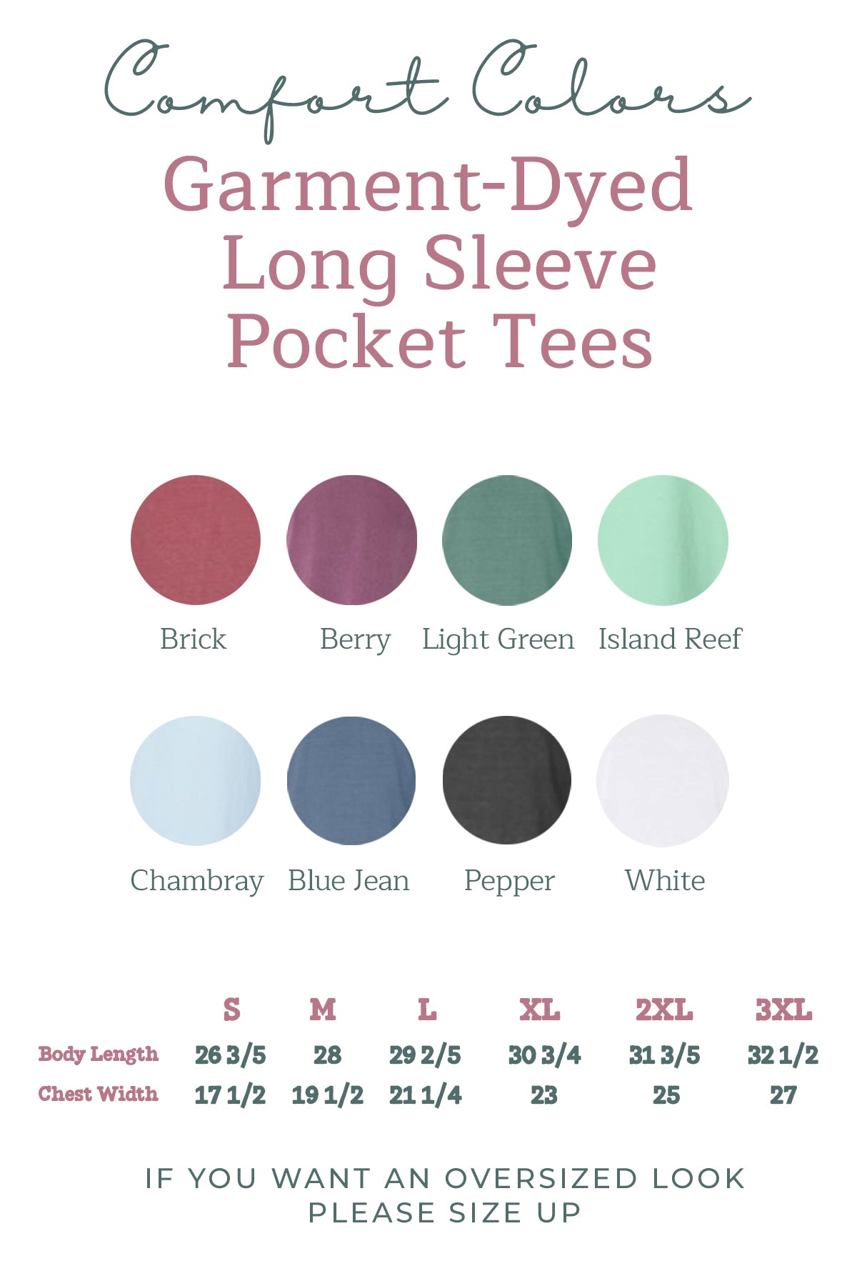 Mama Pocket Long Comfort Colors Sleeve Shirt (Cursive 1)