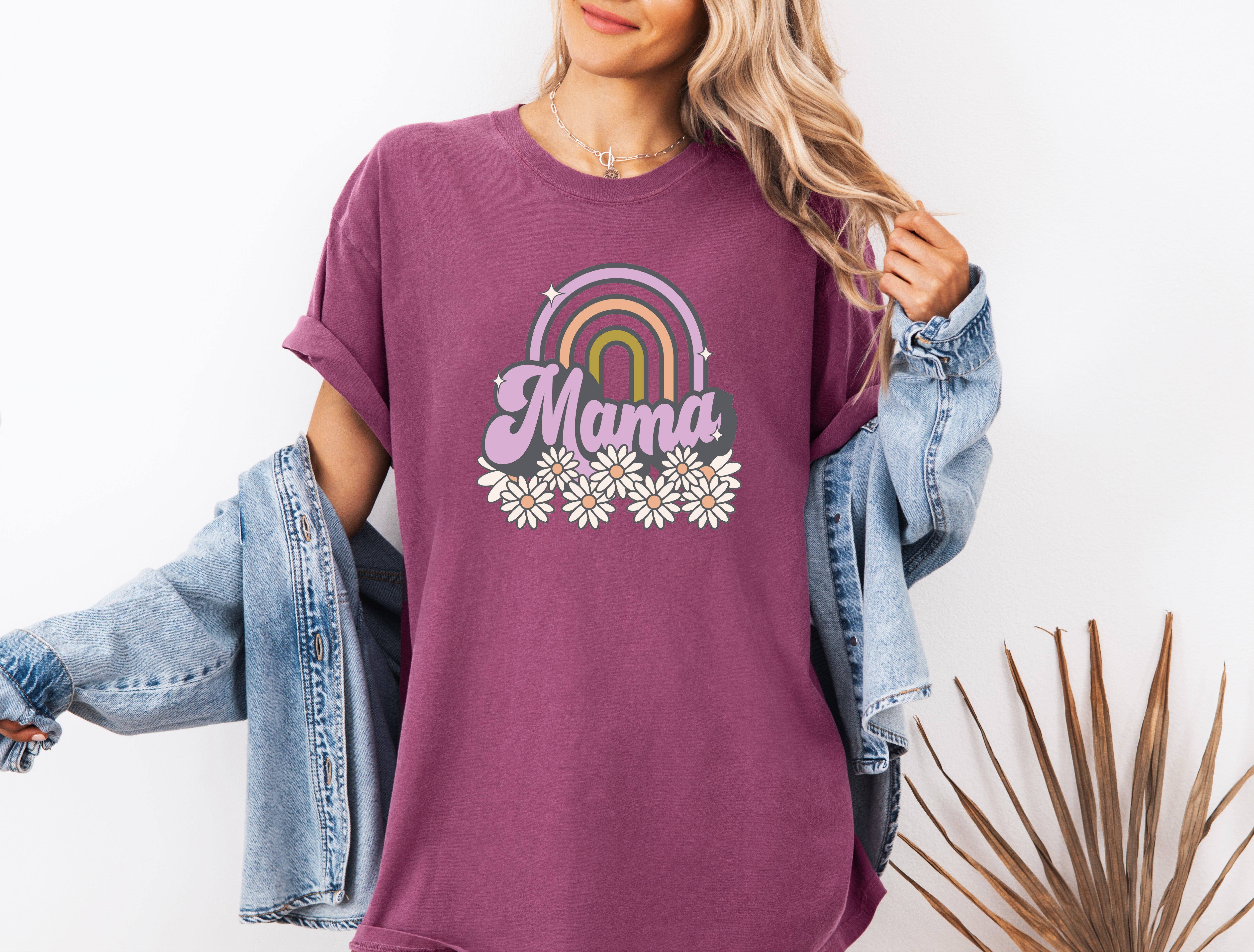 Mama Rainbow Comfort Colors T Shirt