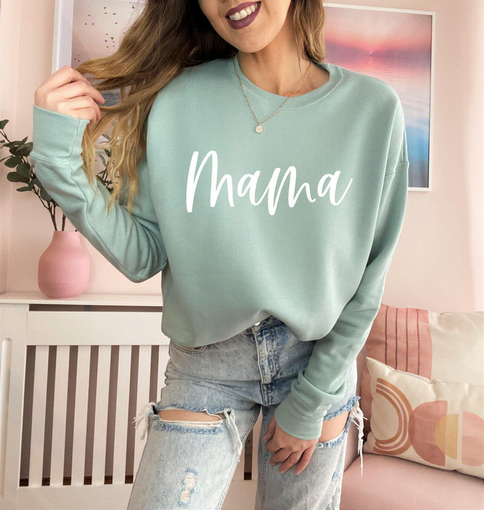 Mama Sponge Fleece Crewneck Sweatshirt (Cursive 3)