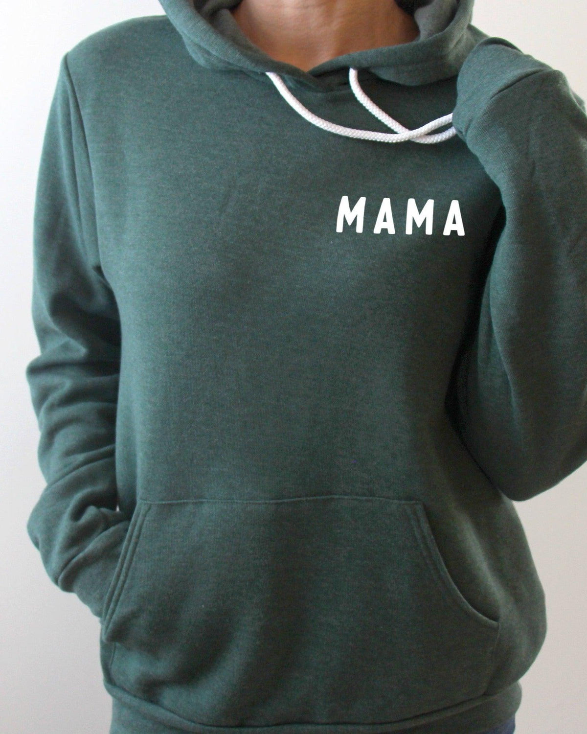 Mama Sponge Fleece hoodie Sweatshirt (Rounded font Left Chest)