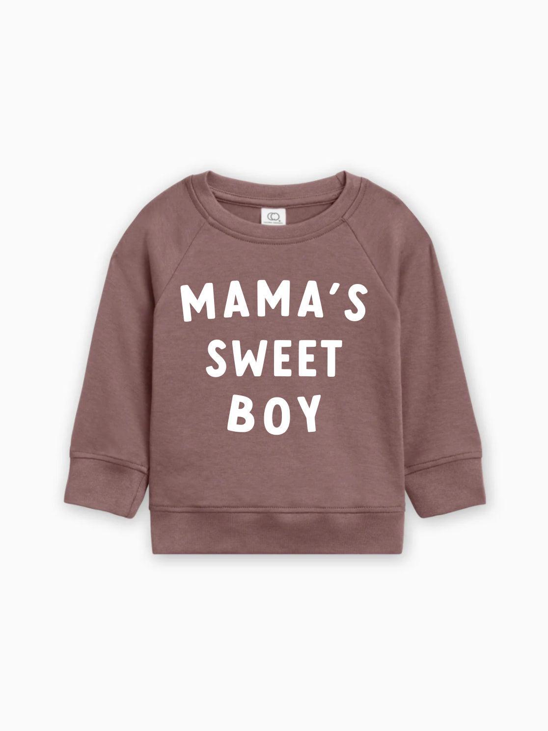 Mama's Sweet Boy Valentine's Day Baby Toddler Organic Cotton Pullover