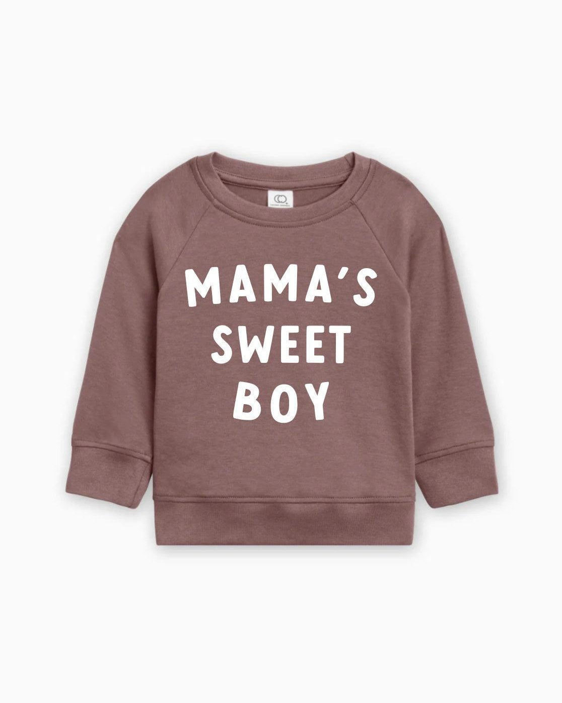 Mama's Sweet Boy Valentine's Day Baby Toddler Organic Cotton Pullover