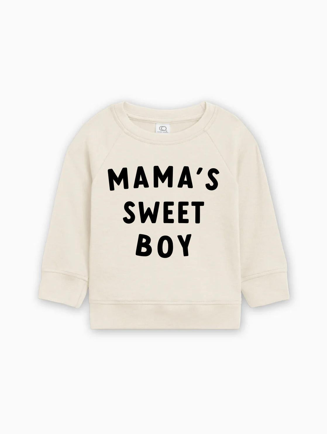 Mama's Sweet Boy Valentine's Day Baby Toddler Organic Cotton Pullover